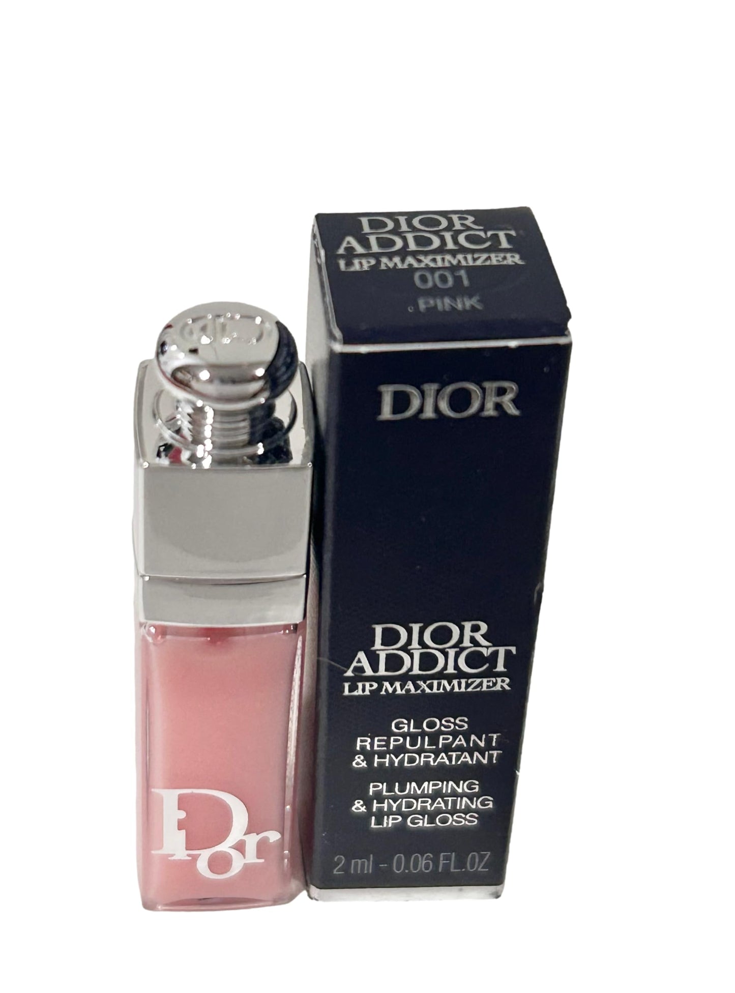 Dior Addict Lip Maximizer Lip Plumping Gloss # 001 PINK (MINI/SMALL/SAMPLE SIZE/TRAVEL SIZE) 2 ml / 0.06 fl oz- (NOTE THIS IS VERY SMALL) - 0106 Beauty and Personal Care Dior