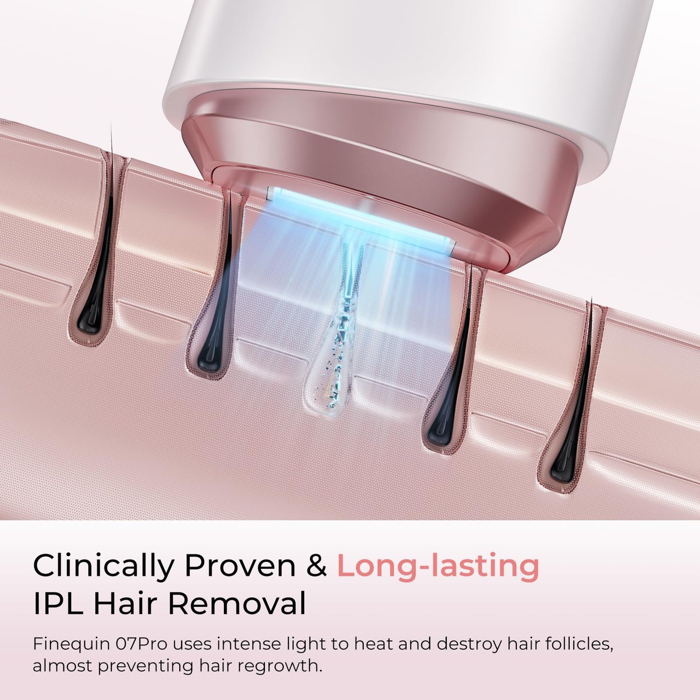 Finequin Laser Hair Removal for Women & Men, 45°F Ice-Cooling Contact, Safe & Virtually Painless Alternative to Salon IPL Hair Removal Device Beauty and Personal Care Finequin