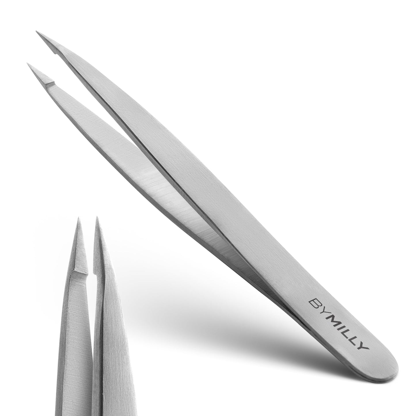 By MILLY Pointed Tweezers | High Carbon Stainless Steel Needle Nose | Fine Point Precision Hair Removal | Perfectly Aligned & Hand-Filed Sharp | Beauty & Personal Care By MILLY