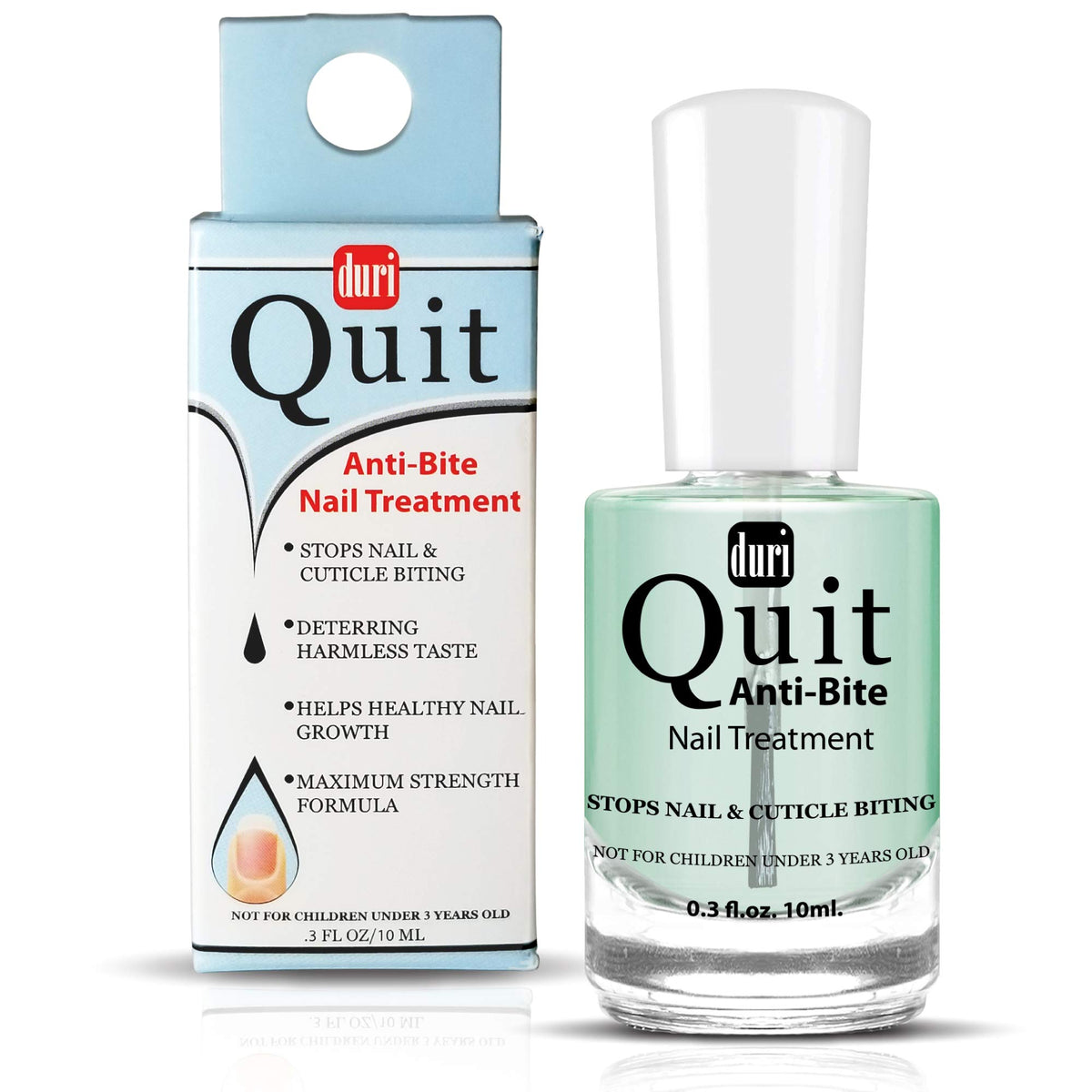 duri Quit Anti Bite, Stops Nail and Cuticle Biting and Sucking, Bitter Taste, Nail Care, for Ages 3+ (0.3 fl.oz. 10 ml.)