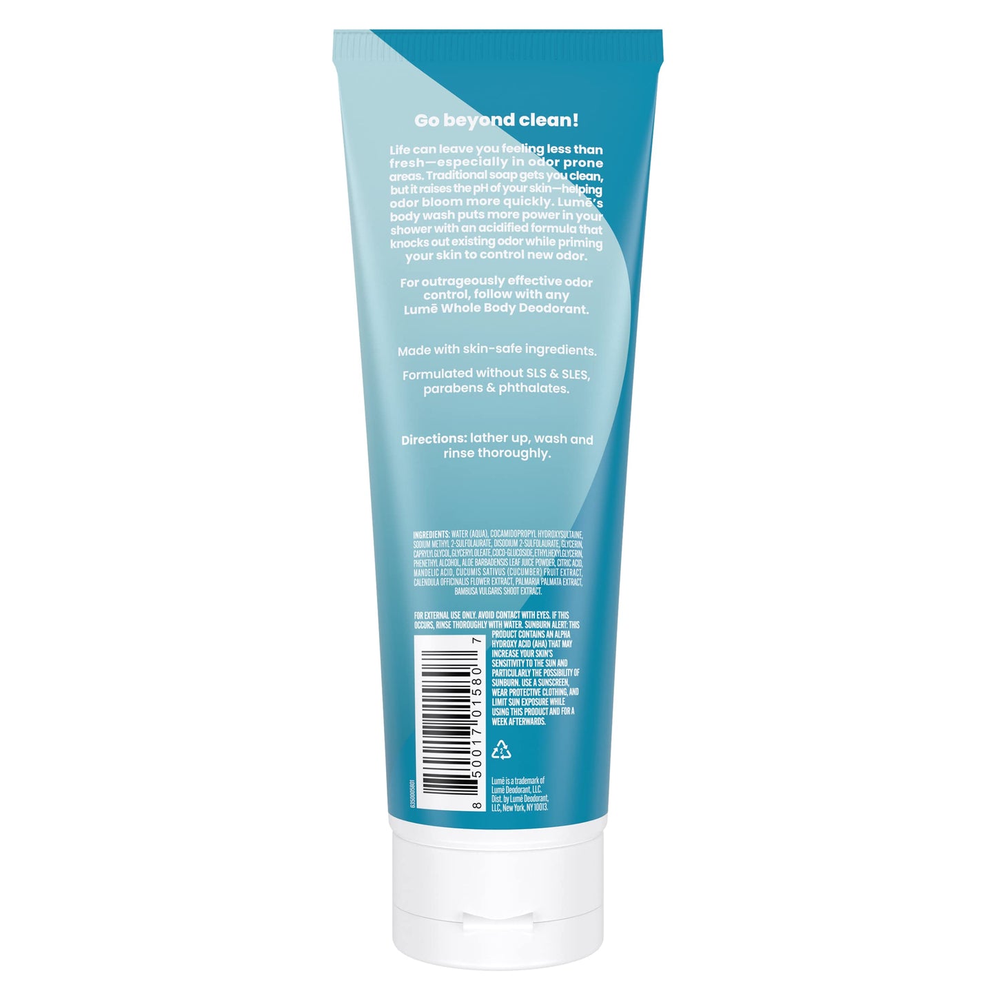 Lume Acidified Body Wash - 24 Hour Odor Control - Removes Odor Better than Soap - Moisturizing Formula - Formulated Without SLS or Parabens - OB/GYN Beauty & Personal Care Lume