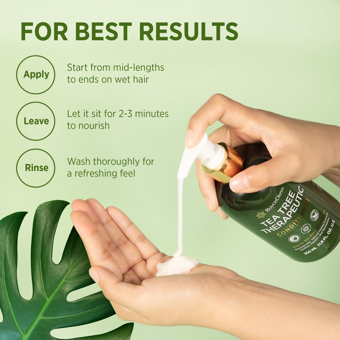 RoyceDerm Tea Tree Conditioner: Hydrating & Soothing Botanical Formula with Tea Tree, Aloe, Camellia Seed Oil, Paraben & Sulfate Free Beauty & Personal Care Roycederm