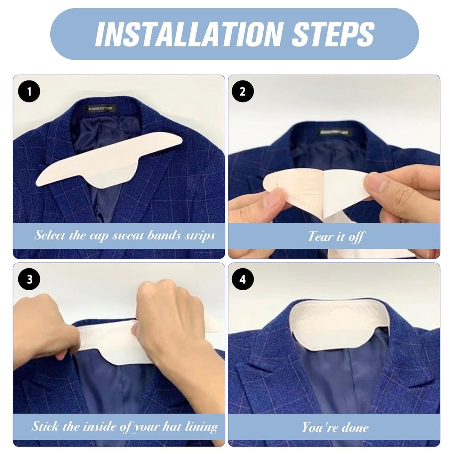 100Pack Collar protectors for mens shirts,collar protectors for shirts,Disposable Collar Protector Self-adhesive Shirt Sweat Pads for Shirts, Collar Beauty and Personal Care Xingoaup