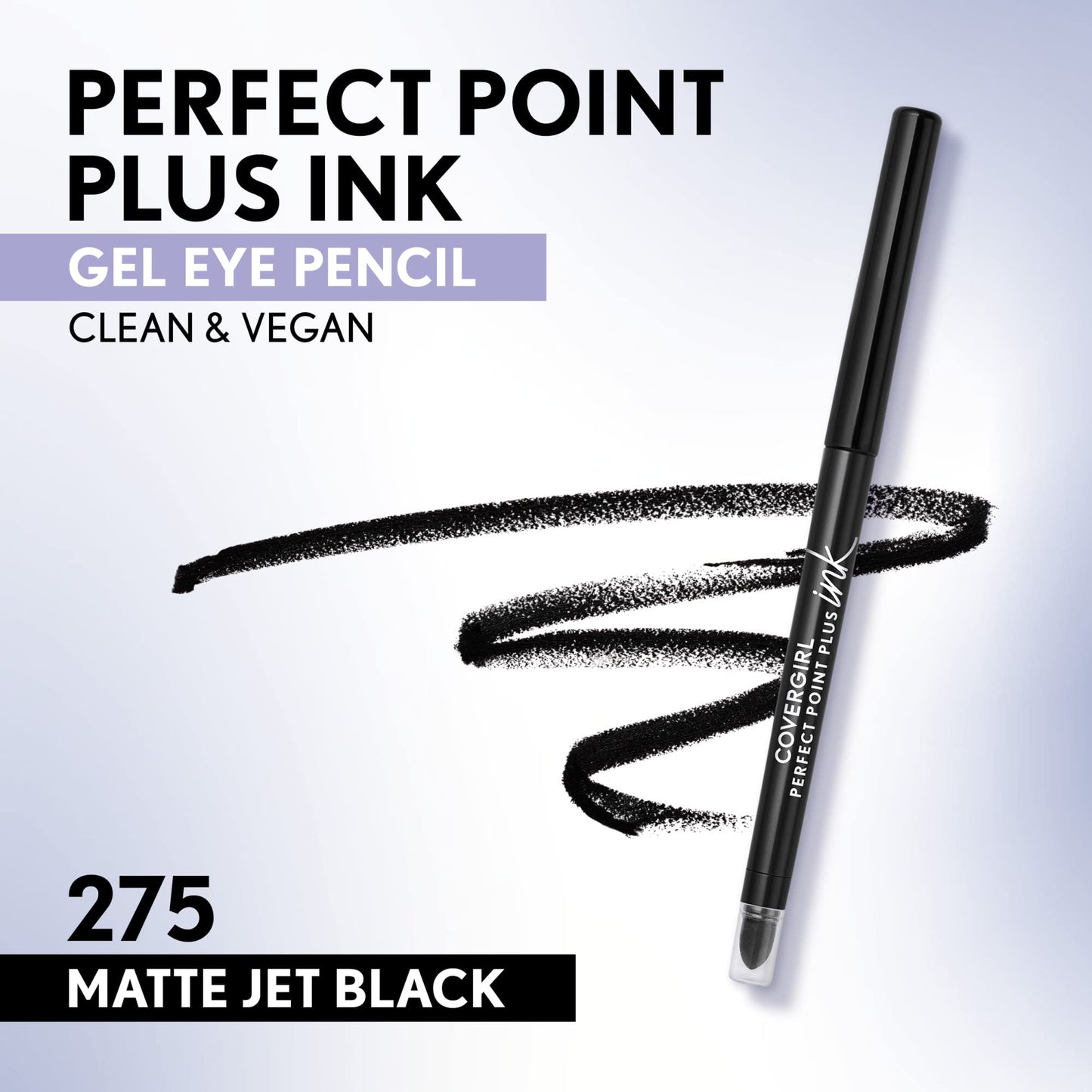COVERGIRL Perfect Point Plus Ink Gel Eye Pencil, Pigmented, Long-Wearing, Vegan Formula, Matte Jet Black 275, 0.01oz Beauty and Personal Care COVERGIRL