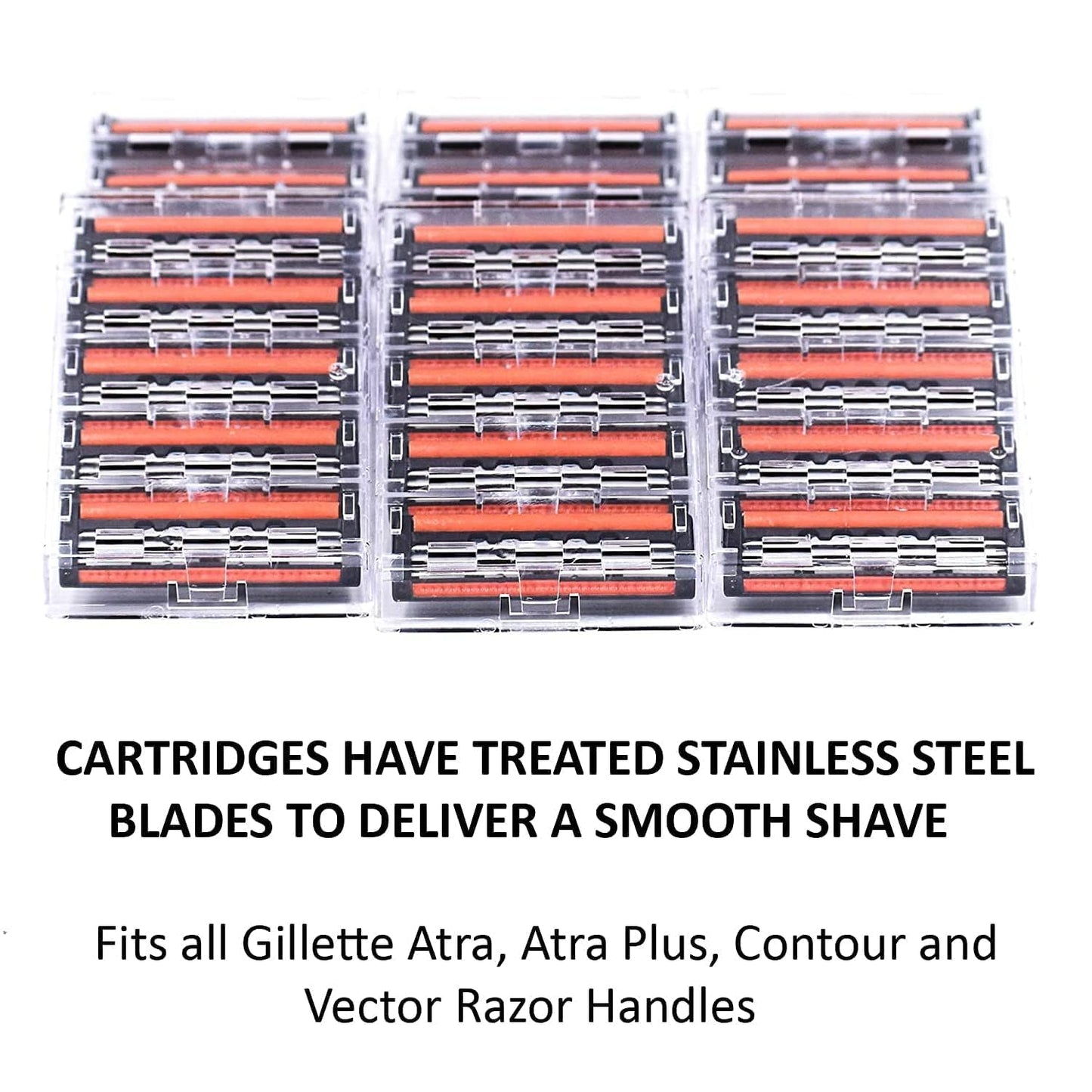30 Taconic Shave Triple Blade Razor Cartridges for Gillette Atra, Atra Plus, Vector & Contour Razor Handles, Aloe Lubricating Strip for a More Beauty and Personal Care Taconic Shave