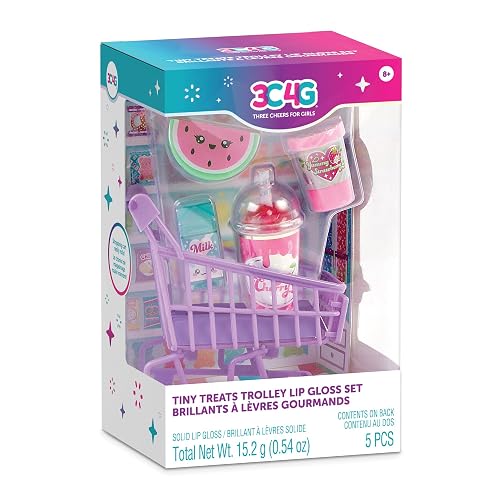 3C4G: Tiny Treats Trolley Lip Gloss Set with Scented Lip Glosses & Rolling Mini Shopping Cart for Girls Ages 8+ Beauty & Personal Care 3C4G THREE CHEERS FOR GIRLS
