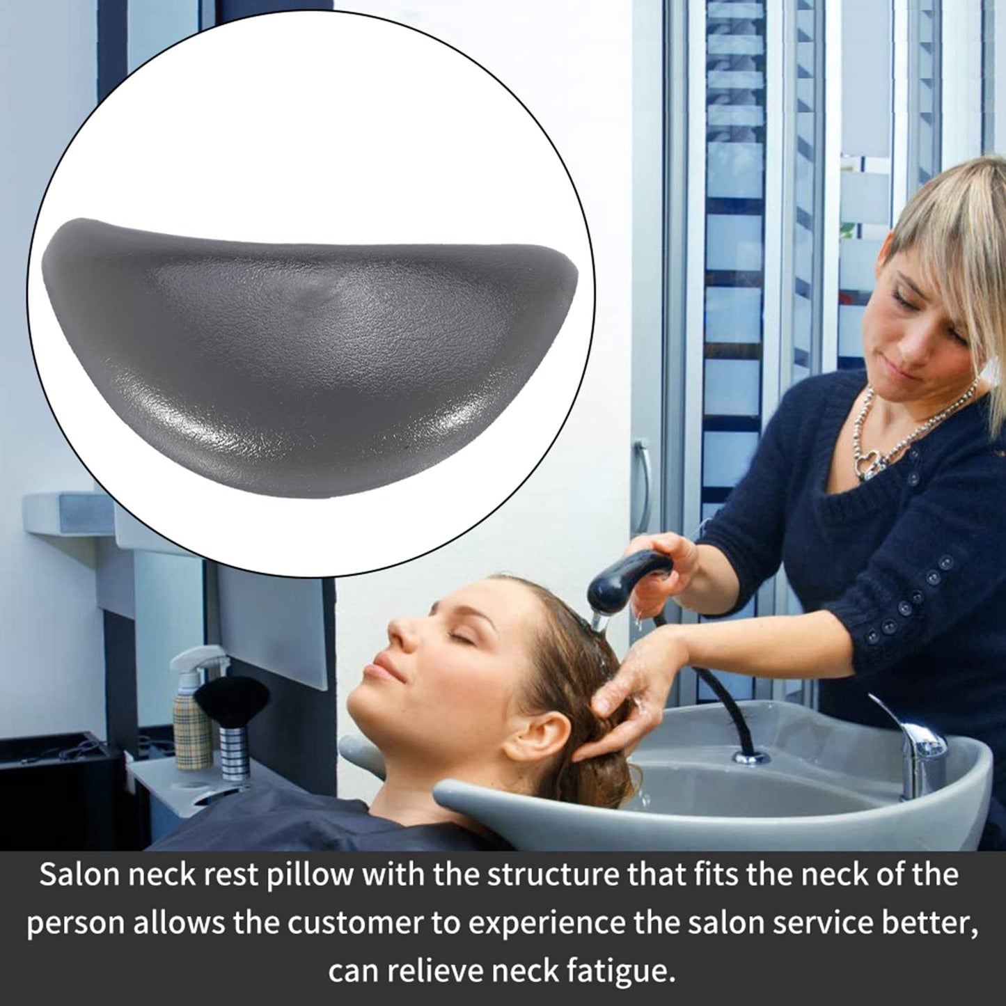 Shampoo Bowl Neck Rest,Durable Soft Silicone Vertical Shampoo Neck Rest Cushion Pillow for Salon Hair Wash Sink,Bathtub Pillow Beauty and Personal Care Jonlaki
