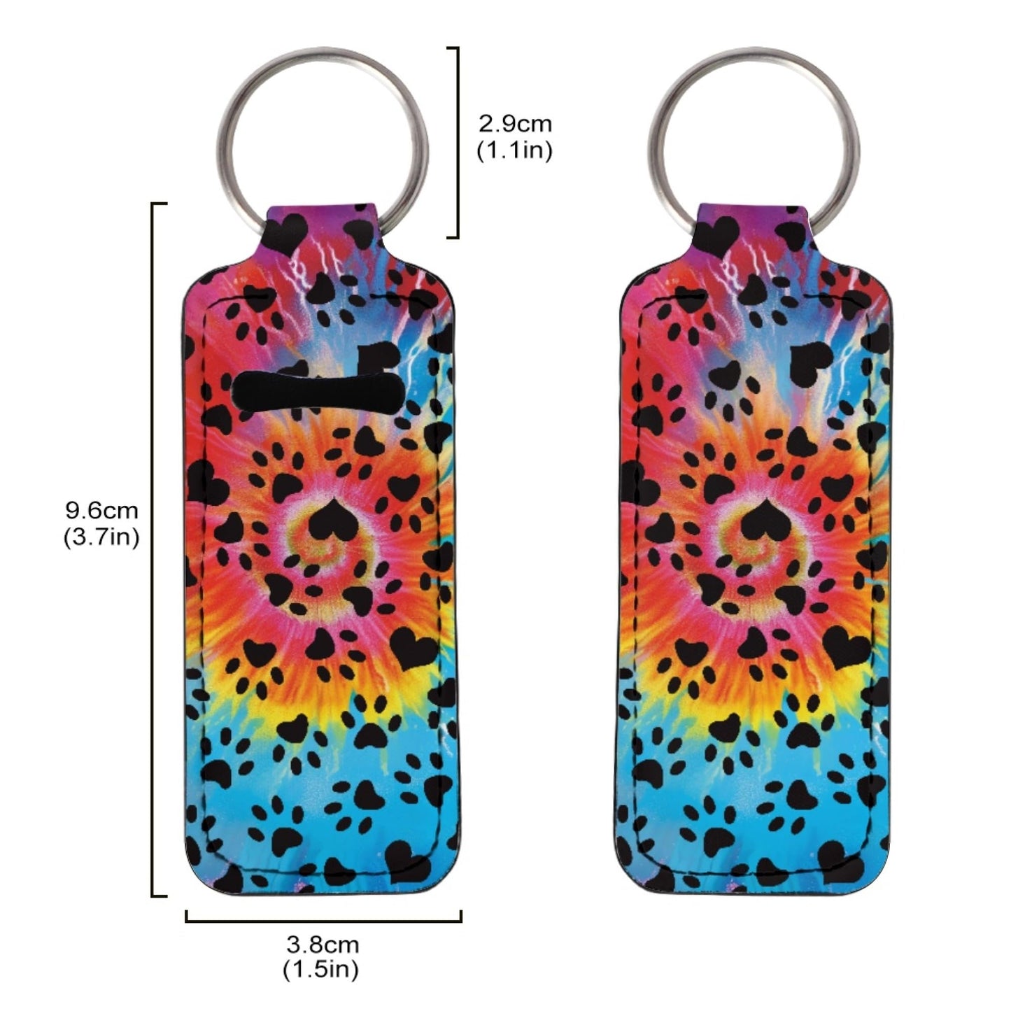 CLOHOMIN Whilpool Tie Dye Chapstick Holder Keychain Dog Paw Lip Gloss Keychain for Girls Women Neoprene Lip Balm Pouch Holder with Ring Cute Lip Balm Beauty and Personal Care CLOHOMIN