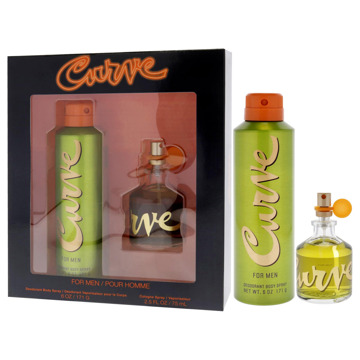 Curve Men's Cologne Fragrance Set, Deodorant Body Spray & Cologne Spray, Casual Day or Night Scent, Spicy Wood Magnetic Scent, 2 Piece Set Beauty & Personal Care Curve