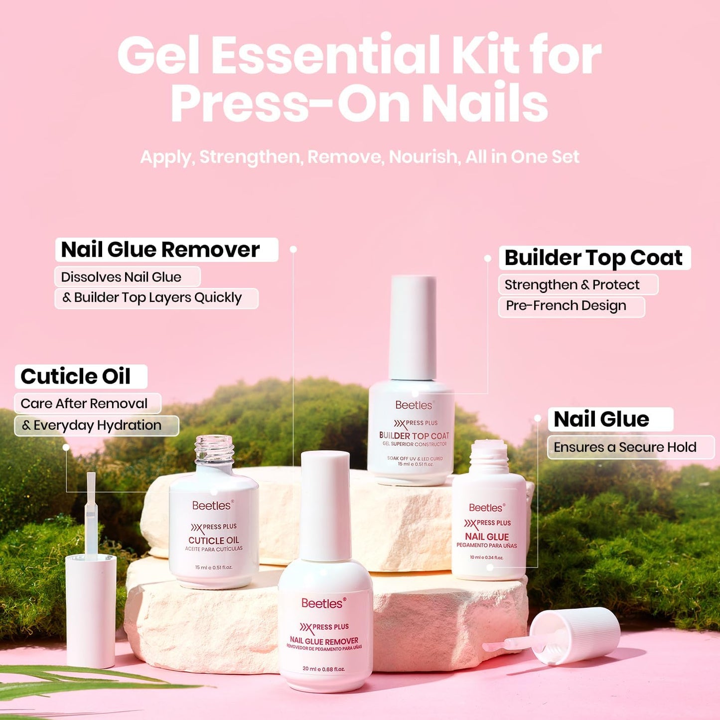 Beetles Short Square French Tip Press on Nails:Brown French Press ons Extra Short Gel Nail Tips Square 60 PCS 15 Sizes Pre-Shaped Reusable False Nails Beauty and Personal Care beetles Gel Polish