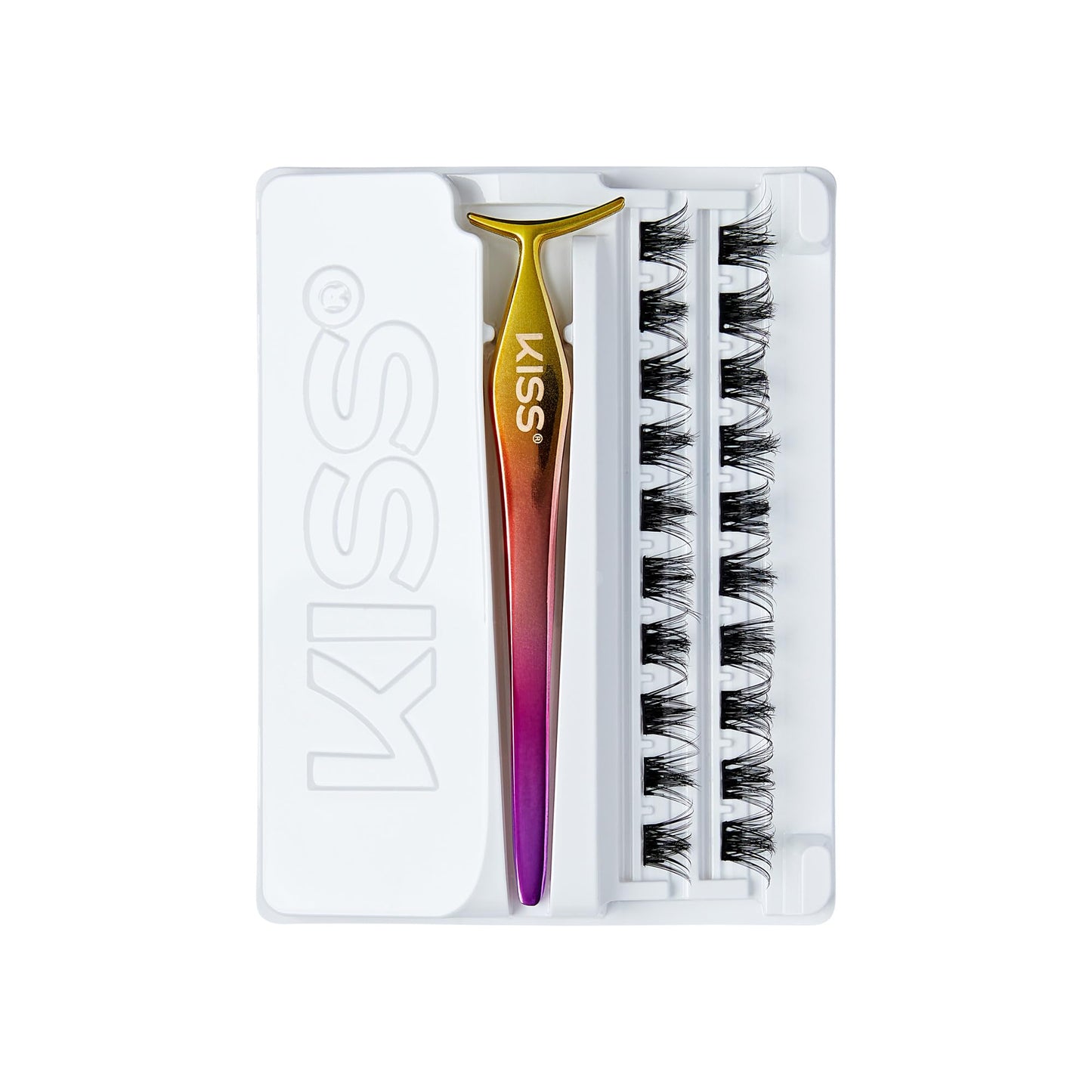 KISS imPRESS Falsies Press On Self Adhesive Eyelashes, 12mm-14mm Glam Volume Press On Lashes, Black, No Glue Needed, Invisible Band, Lash Clusters Beauty and Personal Care imPRESS