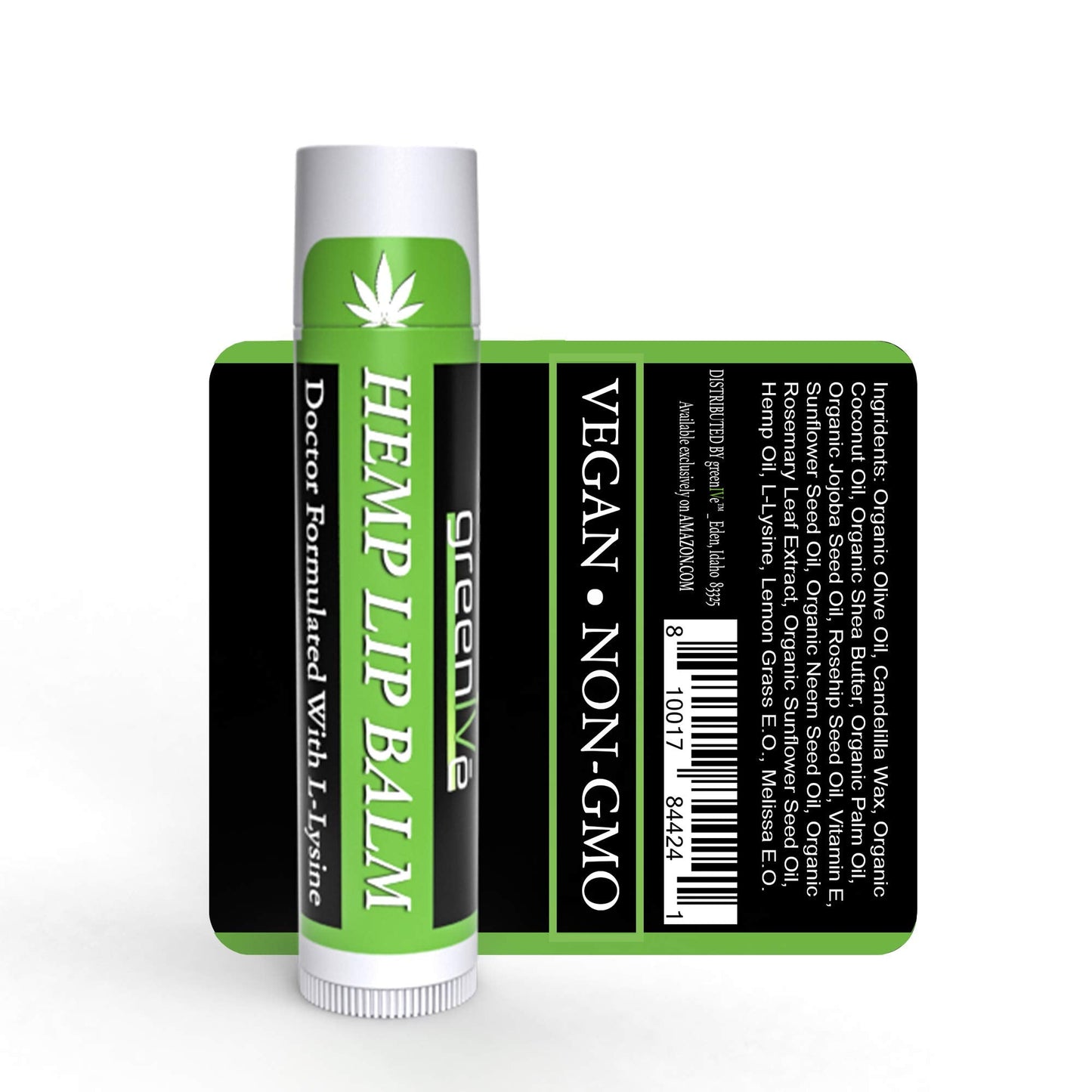 GreenIVe Hemp Lip Balm, Vegan, Omegas 3 & 6, Vitamin E, L-Lysine, Hydrating Handcrafted (5) Beauty & Personal Care GreenIVe