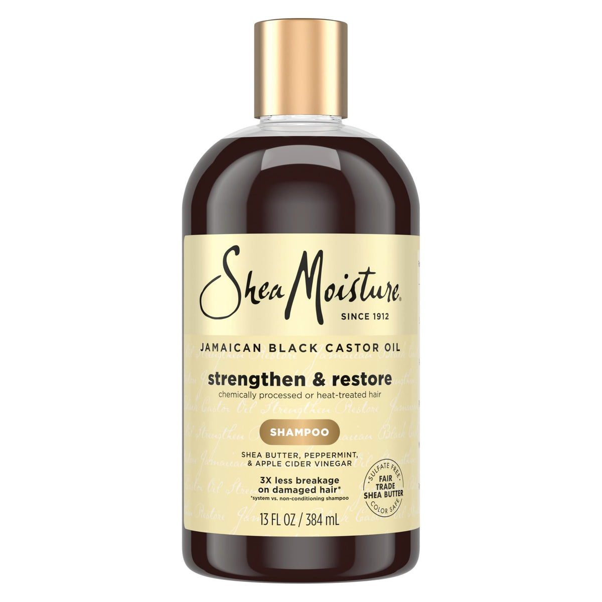 SheaMoisture Strengthen and Restore Shampoo Pure Jamaican Black Castor Oil for Damaged Hair To Cleanse and Nourish Hair 13 oz Beauty & Personal Care SheaMoisture