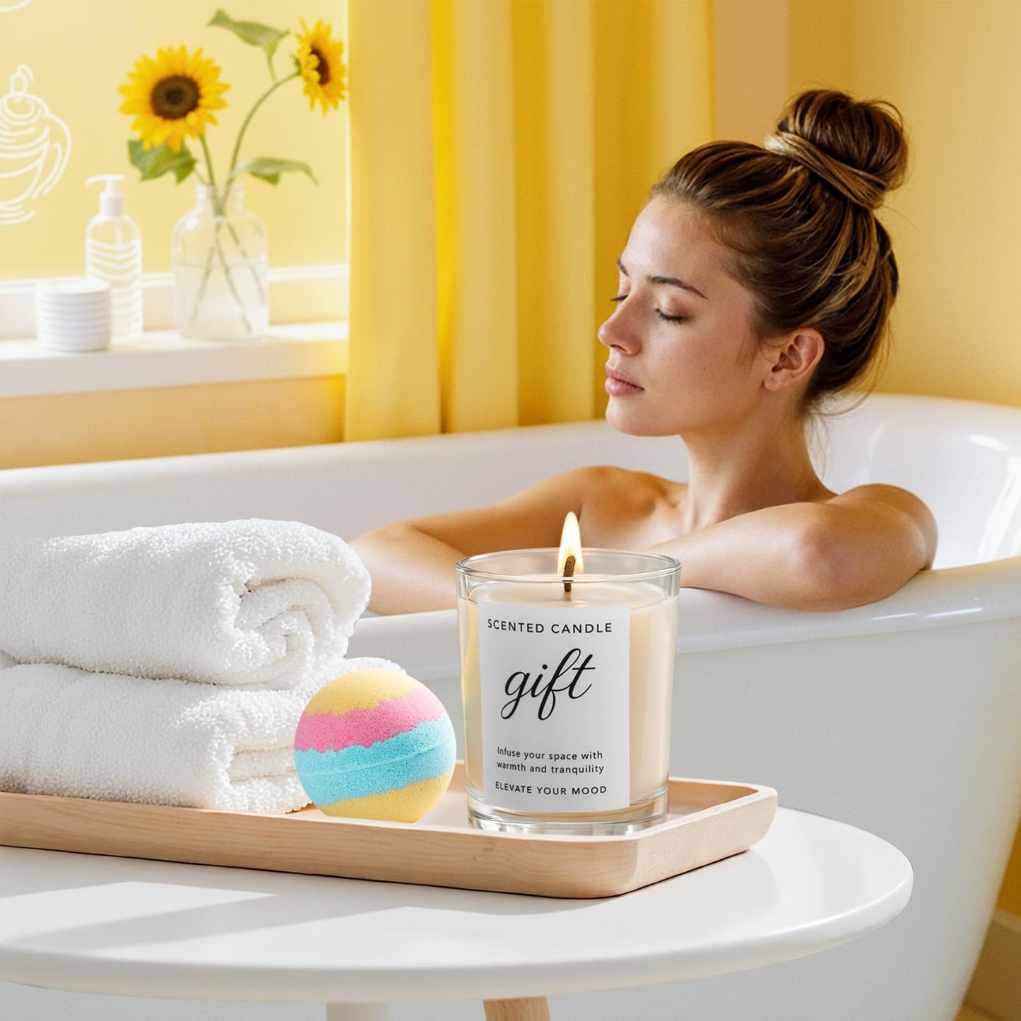 Birthday Gifts for Women Friendship, Sunflower Spa Gift Basket Set with Cozy Blanket, Self Care Gifts Unique Happy Birthday Idea for Mom, Wife Beauty and Personal Care IZZUBIZ