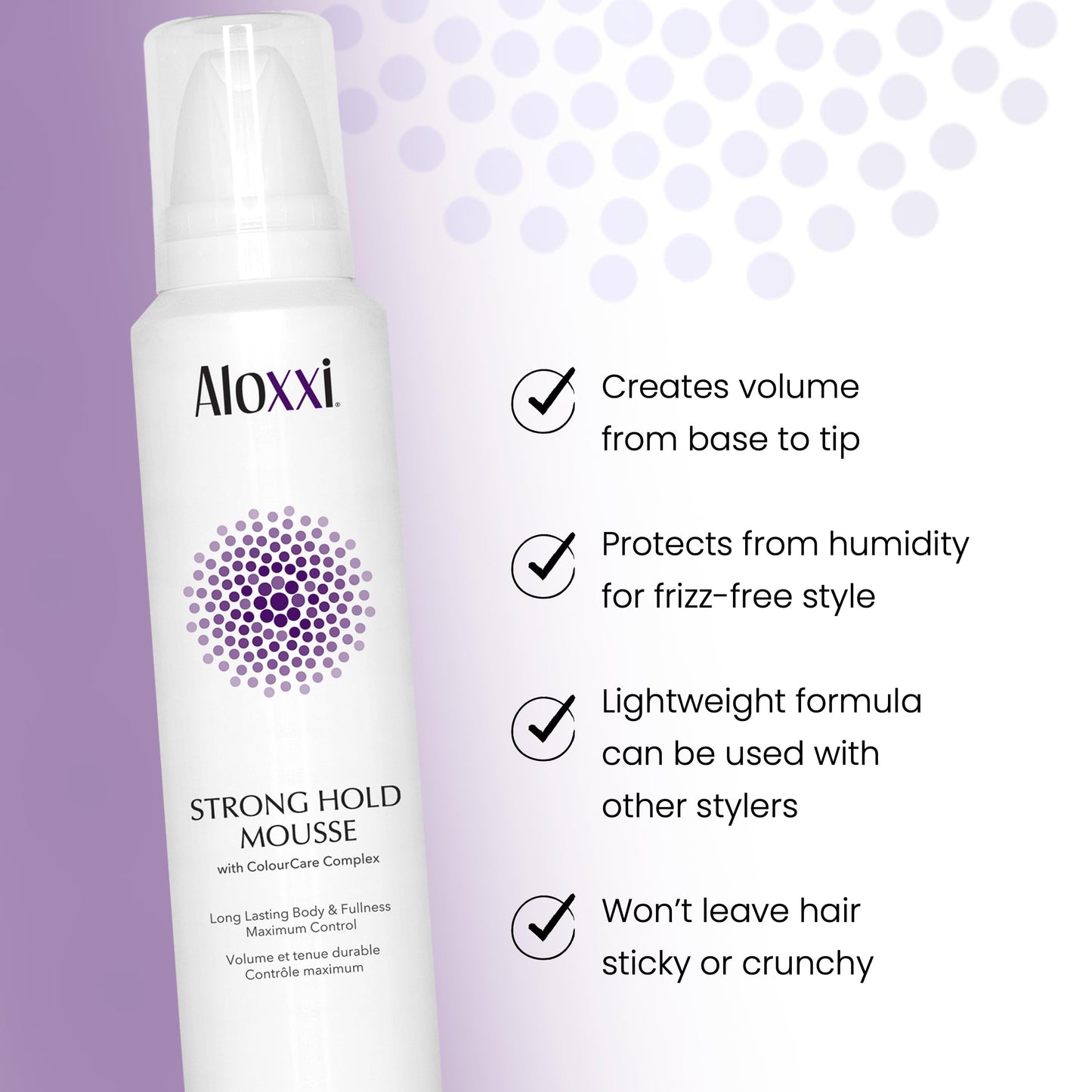 ALOXXI Strong Hold Mousse Volumizing Foam for Long-Lasting Fullness and Humidity Protection, 6.7 Oz Beauty & Personal Care ALOXXI