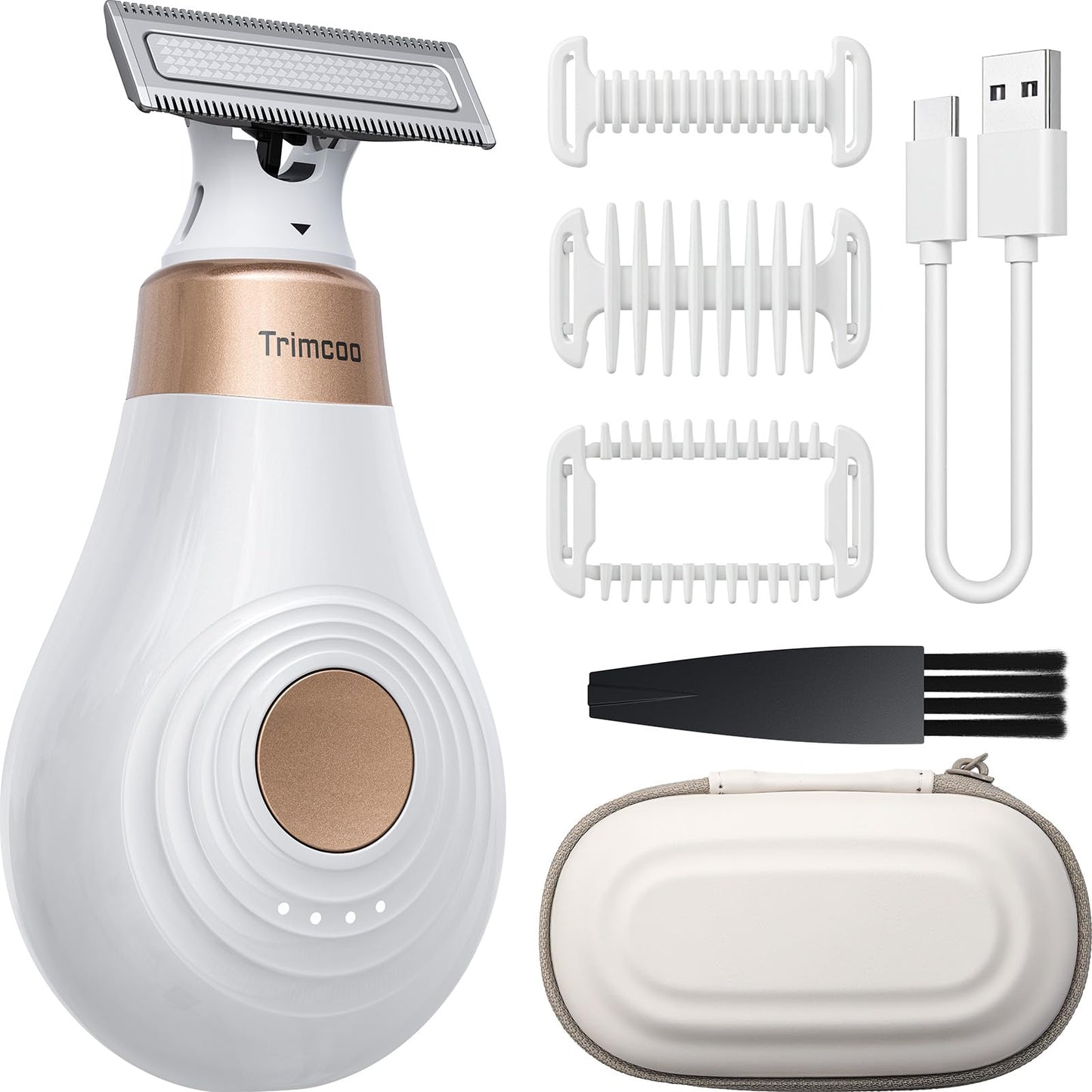 Trimcoo 2026 NEW Bikini Trimmer for Women - Small But Powerful Electric Razors, Intimate Pubic Hair/Lady Facial Painless Removal, USB-C Cordless Body Beauty and Personal Care Trimcoo