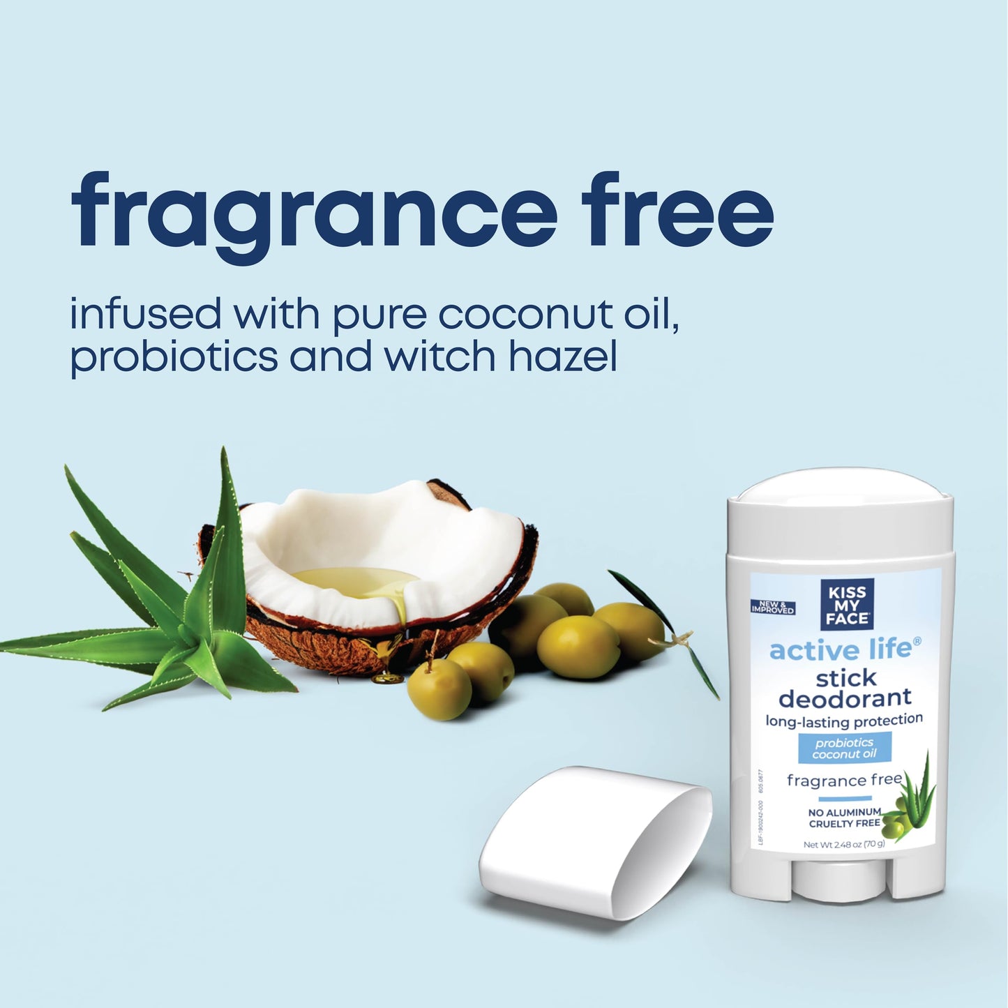 Kiss My Face Active Life Fragrance Free Deodorant, Aluminum Free Deodorant For Women And Men, With Added Grapefruit Seed Extract, Rosemary And Sage Beauty and Personal Care Kiss My Face