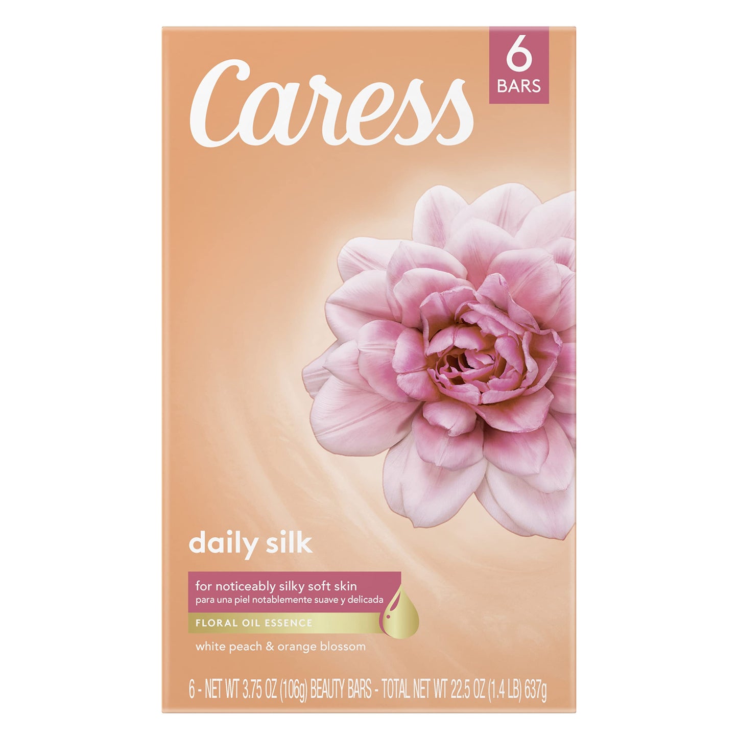Caress Bath And Body For Silky, Soft Skin Daily Silk Body Soap With Silk Extract & Floral Oil Essence 3.75 oz 6 Bars Beauty & Personal Care Caress