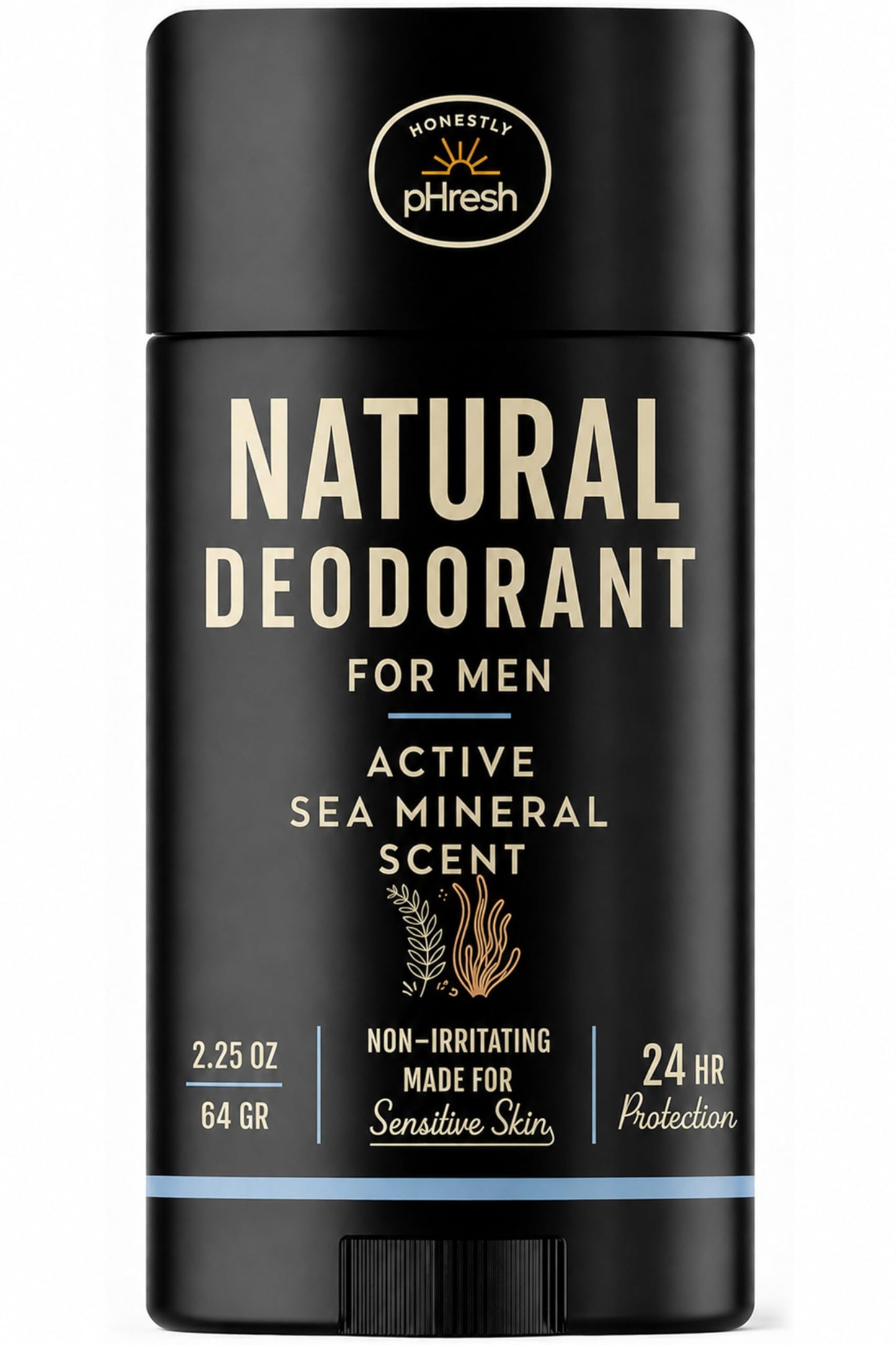 Honestly pHresh Prebiotic Natural Deodorant for Men - Aluminum & Baking Soda Free with 24 Hour Odor Protection. Clean Vegan Deodorant for Sensitive Beauty and Personal Care Honestly pHresh