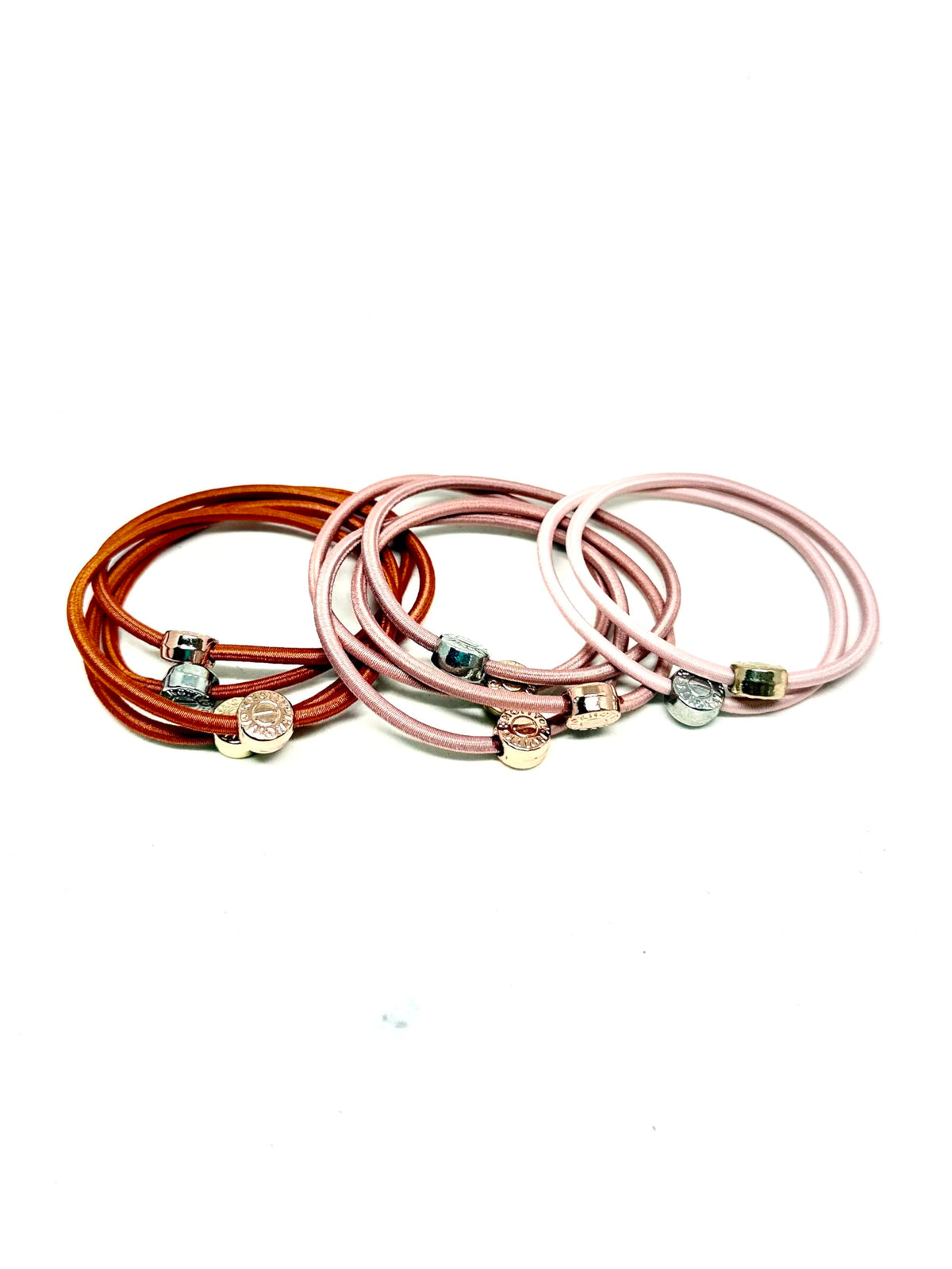 Signature Pony Tail Holders with sterling gem to secure and add a stylish touch (10 Pack) (Adobe)