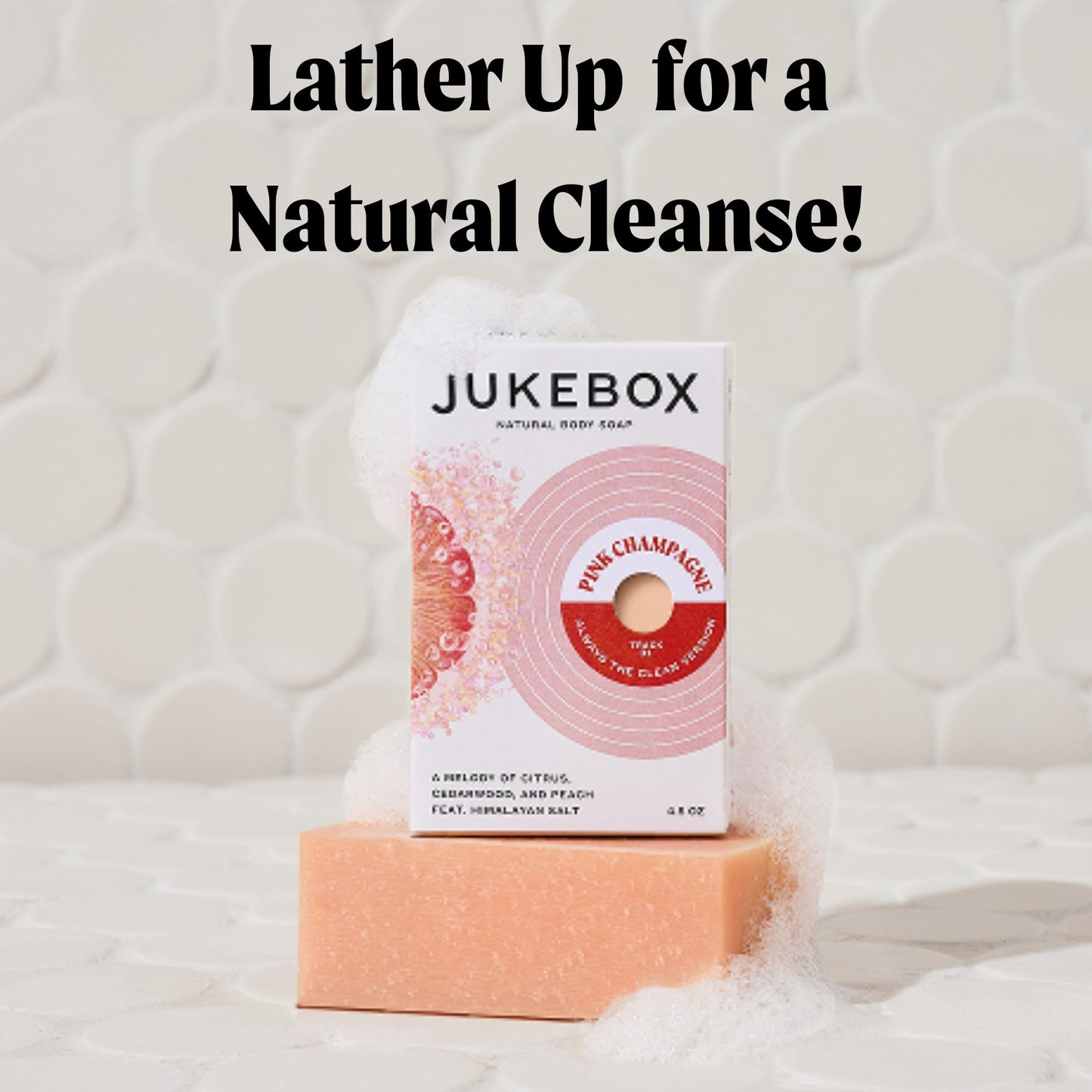 Jukebox Soap, Pink Champagne Scent, Natural Bar Soap for Women, Cold Process, Bath Soap with No Harmful Ingredients,Created for All Skin Types,Pink Beauty & Personal Care JUKEBOX