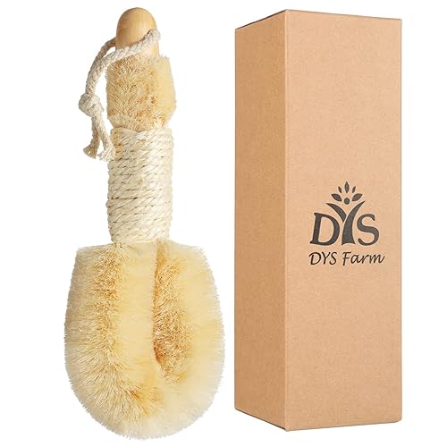 Dry Brushing Body Brush - Dry Skin Brushes Vegan Natural Sisal Bristles for Lymphatic Drainage and Cellulite, Exfoliating Body Scrubber for Bath Beauty & Personal Care DYS Farm
