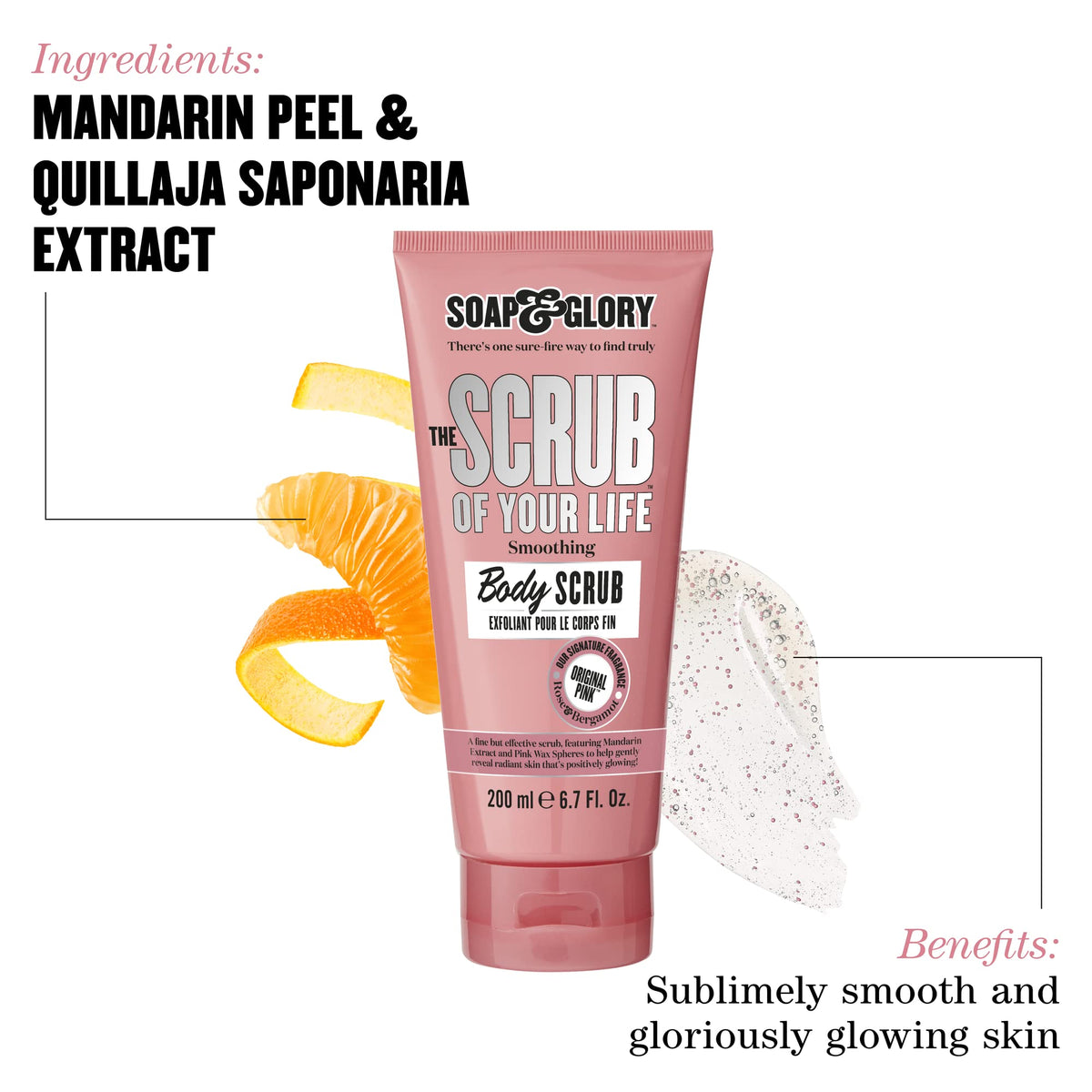 Soap & Glory Original Pink The Scrub Of Your Life Exfoliating Body Scrub - Smoothing & Buffing Vegan Scrub - Rose & Bergamot Body Polish with Shea Beauty & Personal Care Soap & Glory