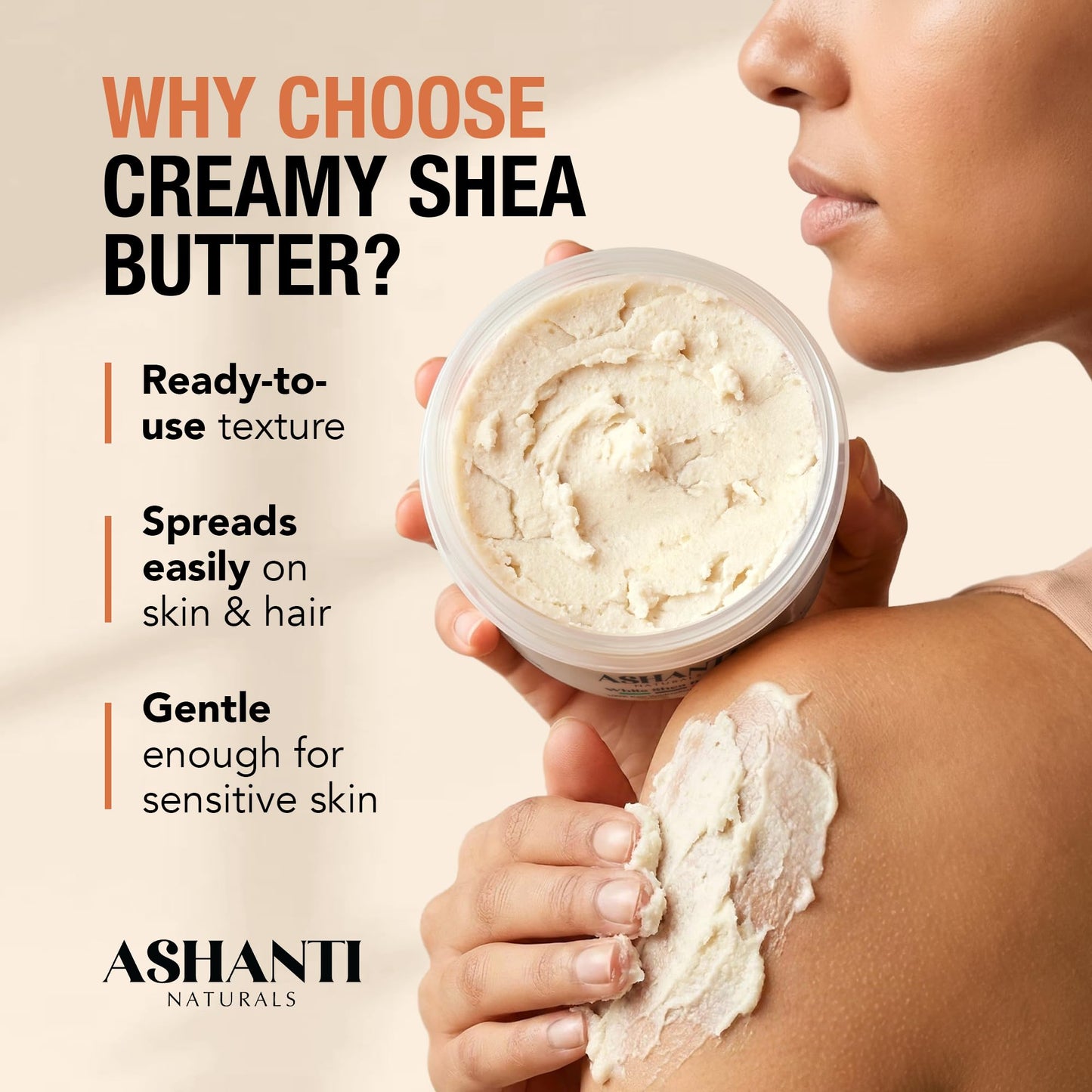 Ashanti Naturals White Raw Shea Butter | Unrefined African Shea Butter | Creamy Moisturizer for Easy Application - 8 oz Beauty & Personal Care Ashanti Naturals