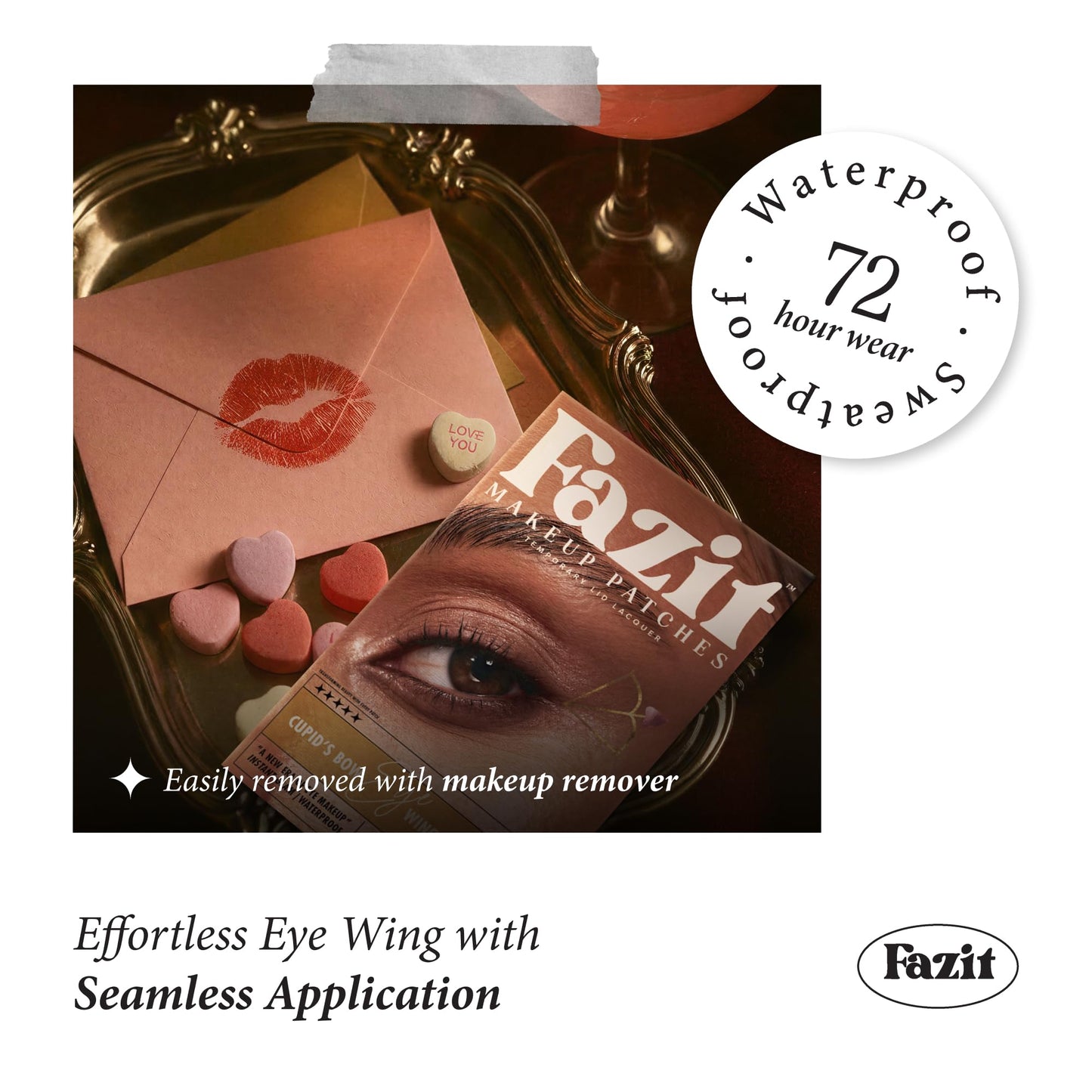 Fazit Makeup Patches - Cupid's Bow Eye Wings - Glow Up Make-Up Patches - Cute Glitter Makeup Accessories For Women - Cosmetic Glitter For Face Beauty & Personal Care Fazit