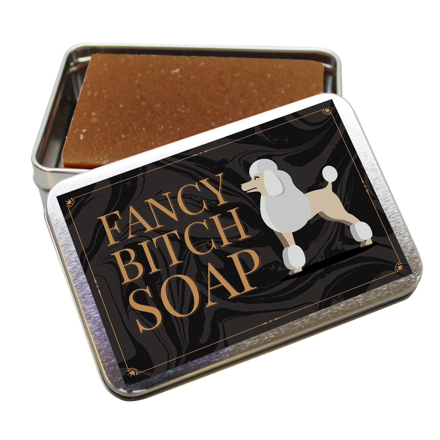 Gears Out Fancy Btch Soap - Pretty Poodle Tin - Novelty Bath Soap for Women - Chocolate Soap, Handcrafted, Made in the USA Beauty & Personal Care Gears Out