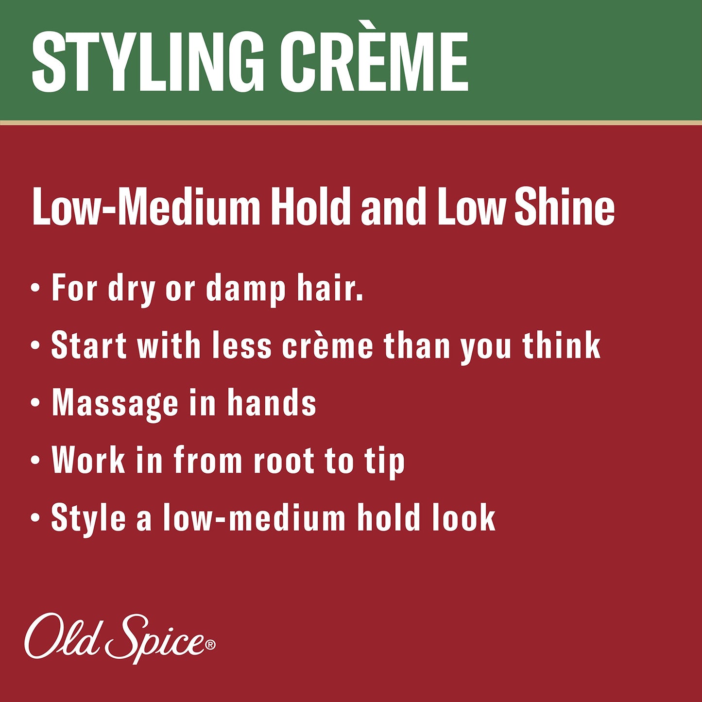 Old Spice, Hair Styling Crème for Men LowMedium HoldLow Shine 2.22 Each Twin Pack NEW Formula, 4.44 Fl Oz Beauty & Personal Care Old Spice