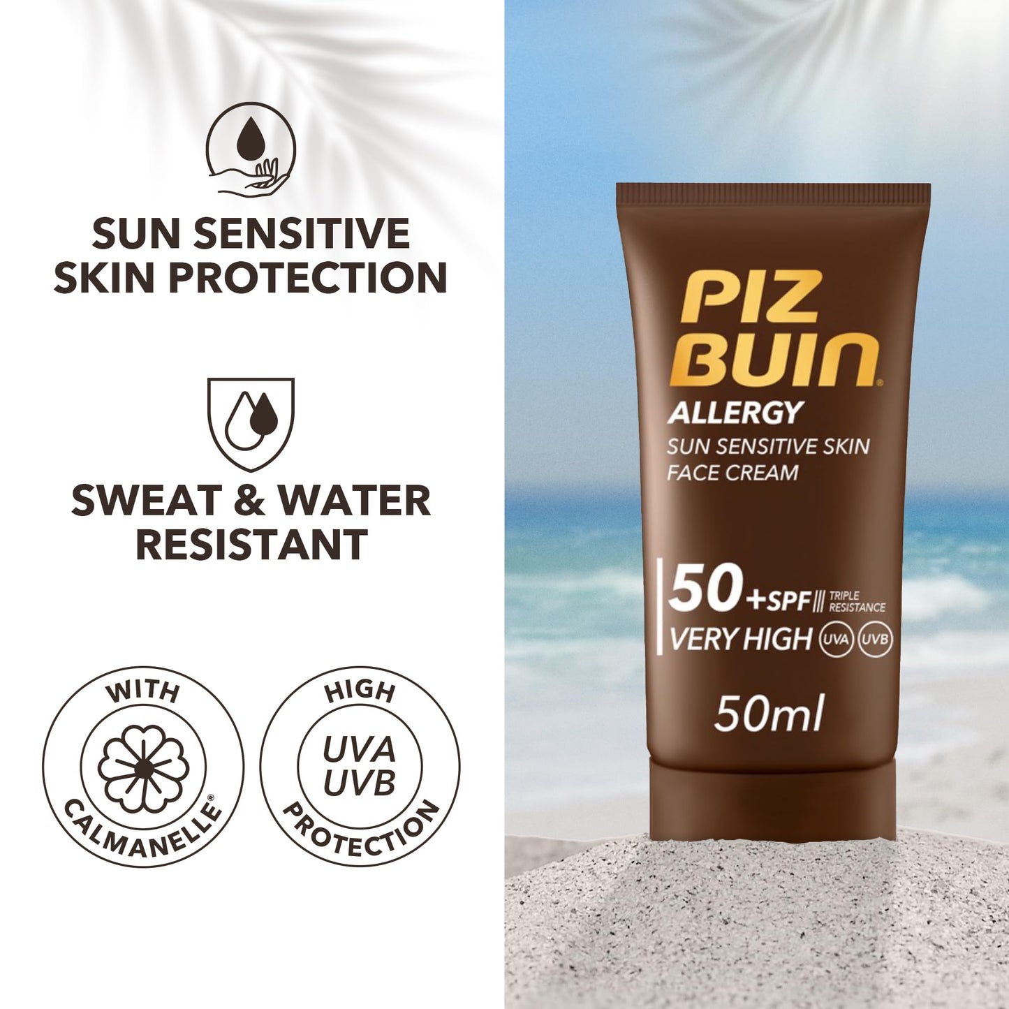 Allergy by Piz Buin Face Cream SPF50+ 50ml Beauty & Personal Care Piz Buin