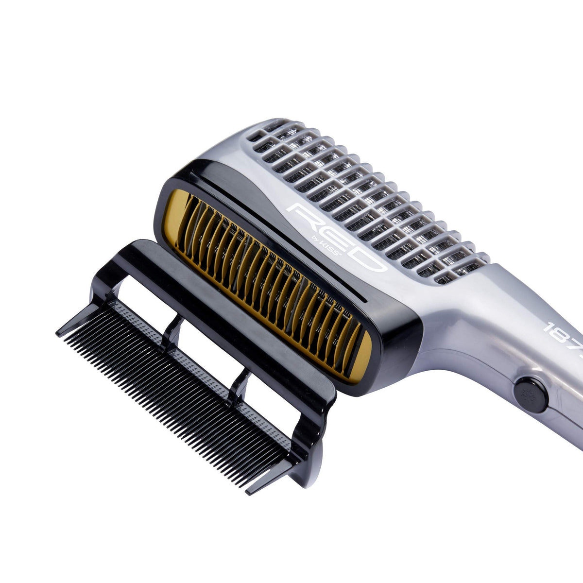 Red by Kiss 1875 Ceramic Ionic Hair Styler, Blow Dry Comb with 3 Attachments Including Detangler Pik, 4 Heat Settings & Cool Shot for Fast Drying,