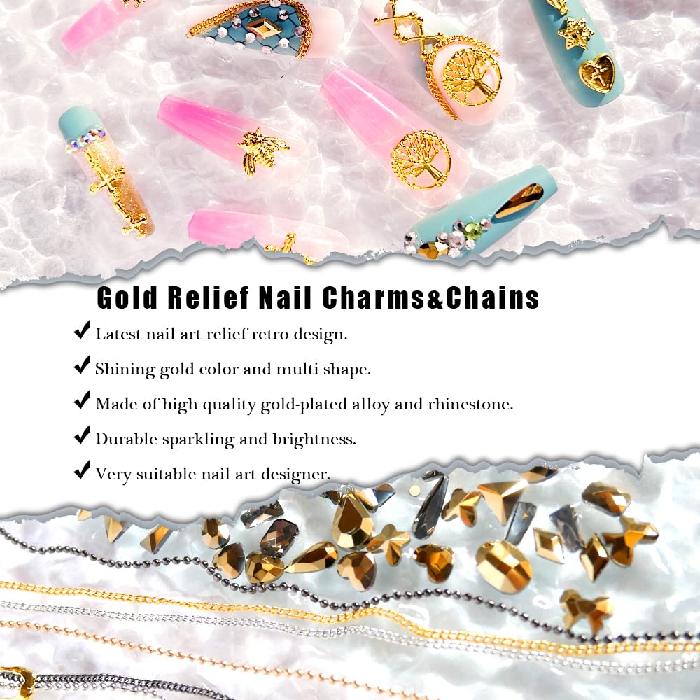3D Cross Nail Charms,Gold Flat Back Nail Pearls Beads for Crafting,Cute Nail Charms Y2k Rhinestones Jewelry for Nail Art Flower Virgin Mary Religious Beauty & Personal Care LCiclly