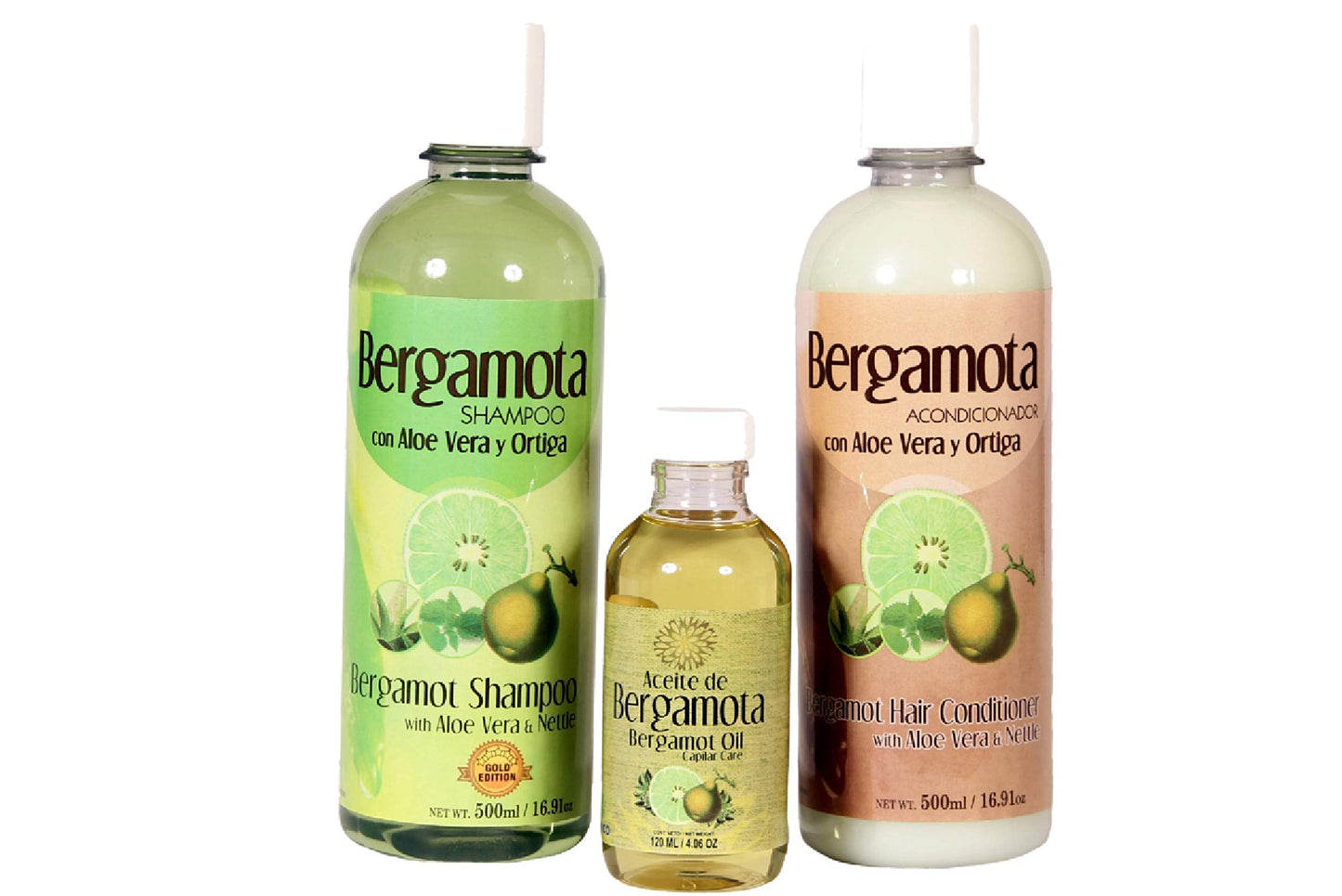 Bergamot Shampoo 500ml and Conditioner 500ml plus Bergamot Oil 120ml, Lenico Brand Gold Edition. Beauty & Personal Care YESMOO