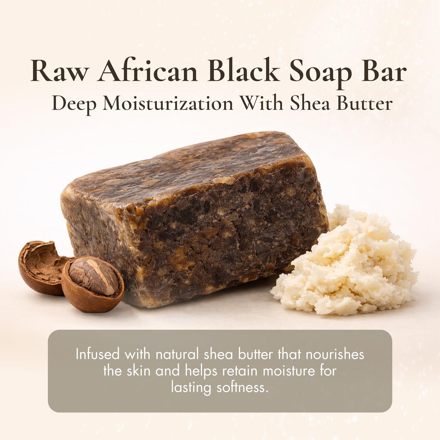 SAAQIN - Raw African Black Soap for All Skin Types, Black Soap Ideal for Acne, Wrinkles, Make-Up Removal, Hair & Body, Natural Glycerin Black African Beauty & Personal Care SAAQIN