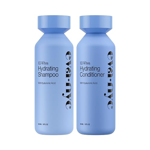 Eva NYC Hyaluronic Acid Hydrating Shampoo and Conditioner Set - Add Moisture + Shine - Restore Hydration + Soften - All Hair Types - Gentle Cleanse Beauty & Personal Care EVA·NYC