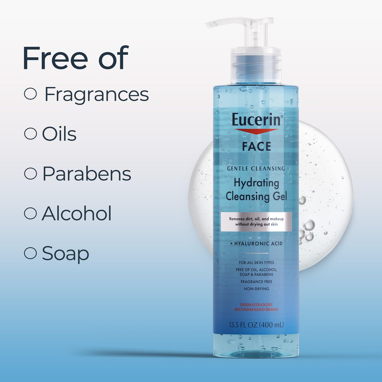 Eucerin Gentle Cleansing Hydrating Gel Cleanser, 13.5 Fl Oz Bottle Beauty & Personal Care Eucerin