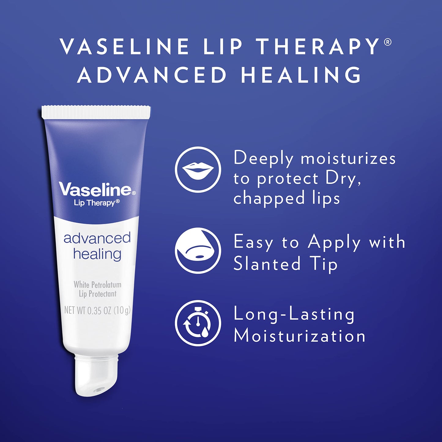 Vaseline Lip Therapy Lip Balm Tube, Advanced Healing Lip Moisturizer, 0.35 oz Beauty and Personal Care Vaseline
