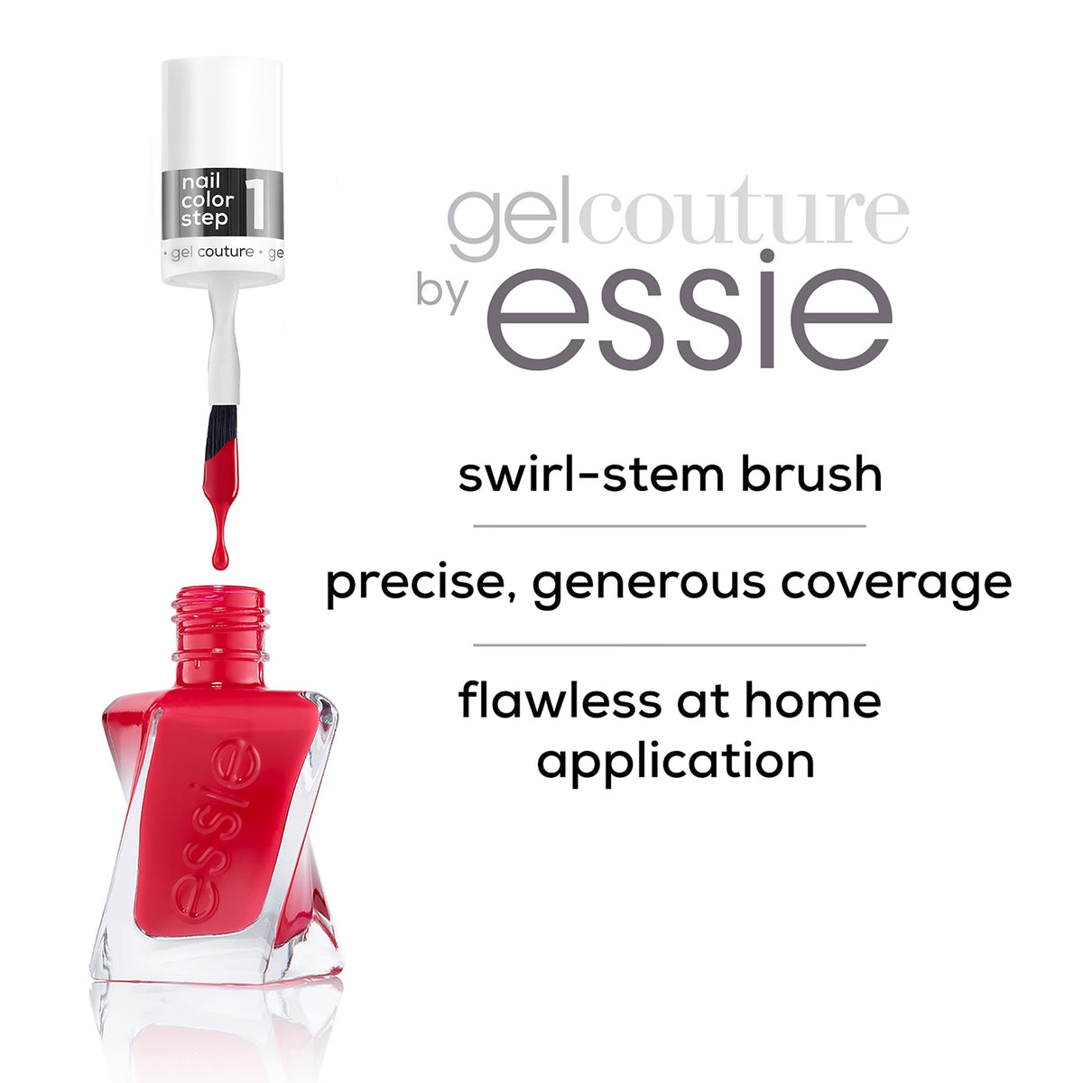 Essie Gel Couture Long-Lasting Nail Polish, 8-Free Vegan, Deep Red, Spiked With Style, 0.46 fl oz Beauty & Personal Care essie