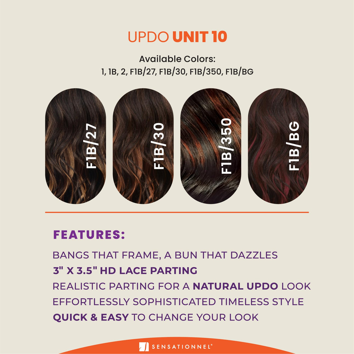Sensationnel Lulu Bun Updo Hairextensions-Unit 10,F1B/BG