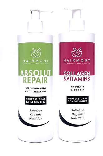 Hairmony Professional Kit for Strengthening & Damaged Hair, Absolute Repair Shampoo 32 fl.oz. + Collagen & Vitamins Conditioner 32 fl.oz Beauty & Personal Care Hairmony