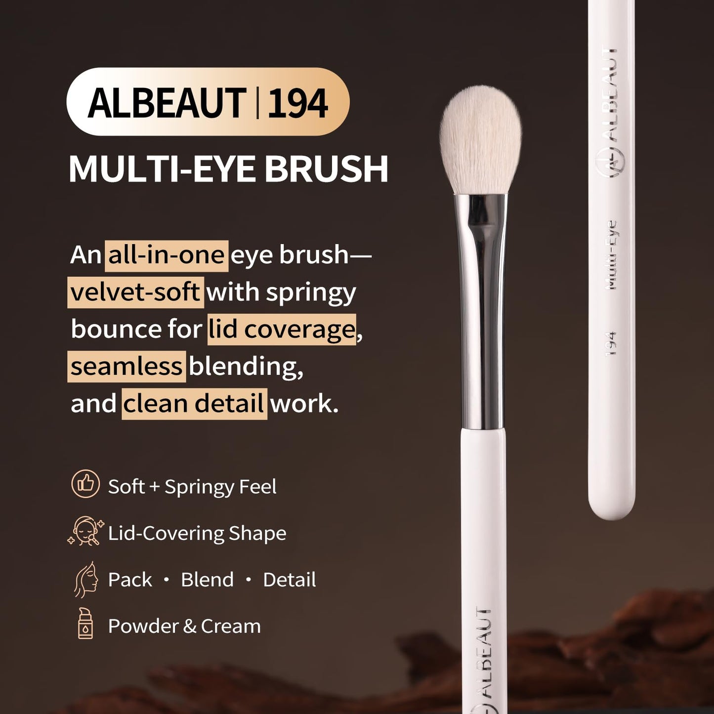 Albeaut Eyeshadow Brush, Eye Makeup Brush Even Eyeshadow Applicators Soft Natural Hair Bristles for Flawless Smudge, Multi-task for spot conealing Beauty & Personal Care ALBEAUT