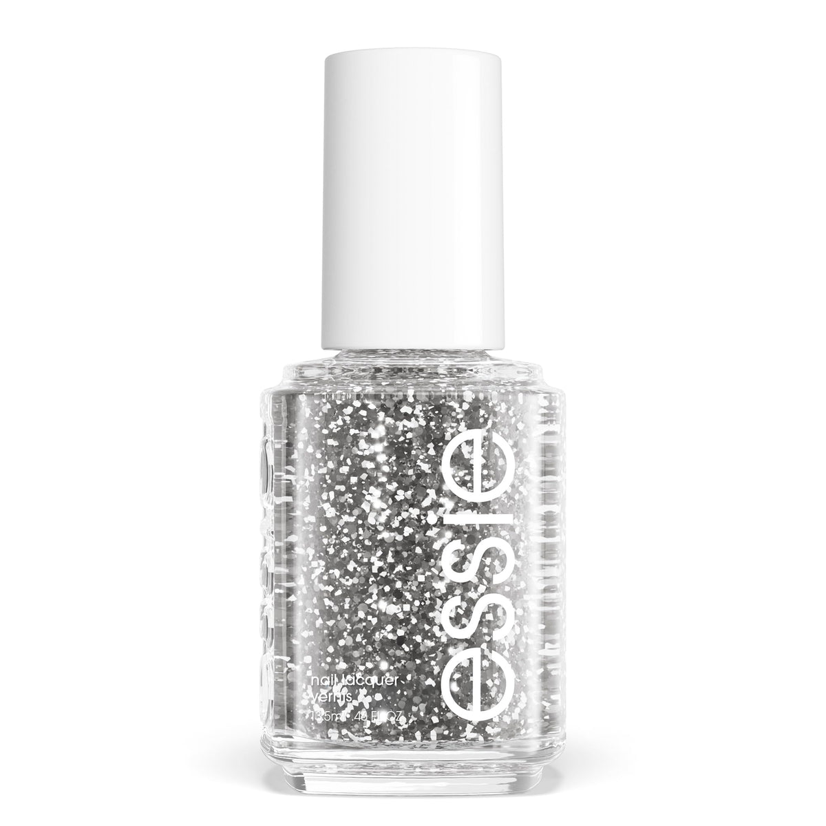 essie Salon-Quality Nail Polish, Vegan, Silver Glitter, Set In Stones, 0.46 fl oz