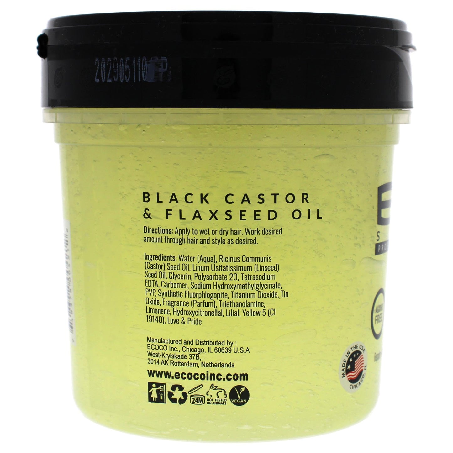 Eco Style Ecoco Gel - Black Castor Flaxseed Oil - Long Lasting Shine - Nourishes And Repairs Damaged Hair - Promotes Healthy Scalp - Provides Superior Beauty and Personal Care Eco Style