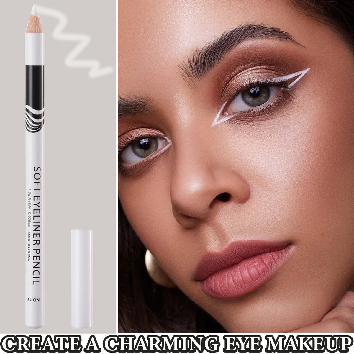 WENJLYJ 12 PCS White Eyeliner Pencils,Professional Long Lasting Waterproof Makeup Pencils,Highly Pigmented Inner Corner Eye Highlighter Eyeliner Beauty & Personal Care WENJLYJ