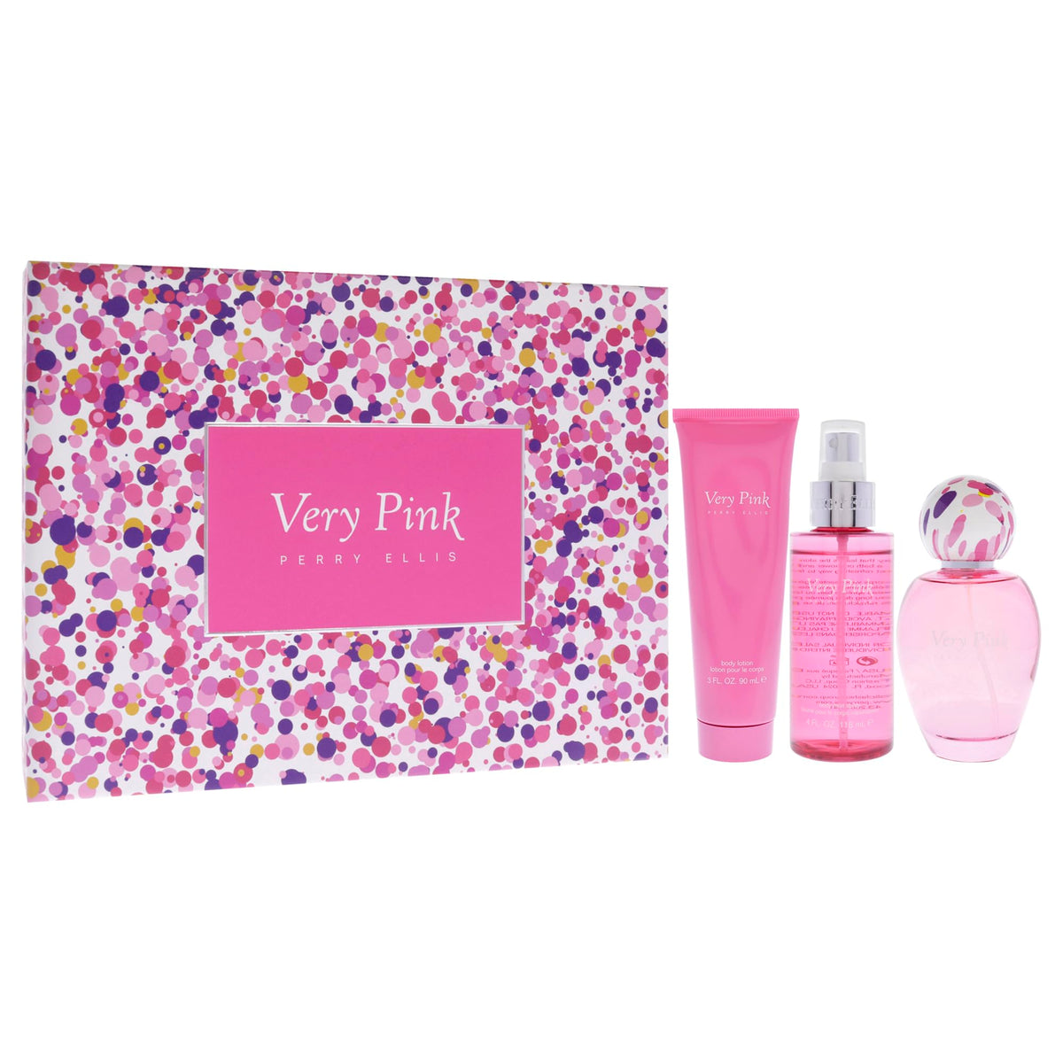Perry Ellis Very Pink by Perry Ellis for Women - 3 Pc Gift Set 3.4oz EDP Spray, 3oz Body Lotion, 4oz Body Mist