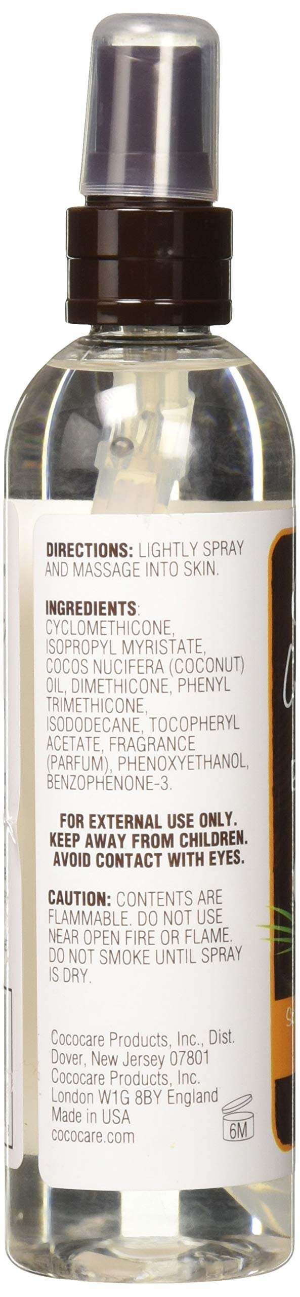 Cococare Coconut Dry Oil Body Spray 6 Oz - Travel Size Oil Spray for Healthy Skin Beauty & Personal Care COCOCARE