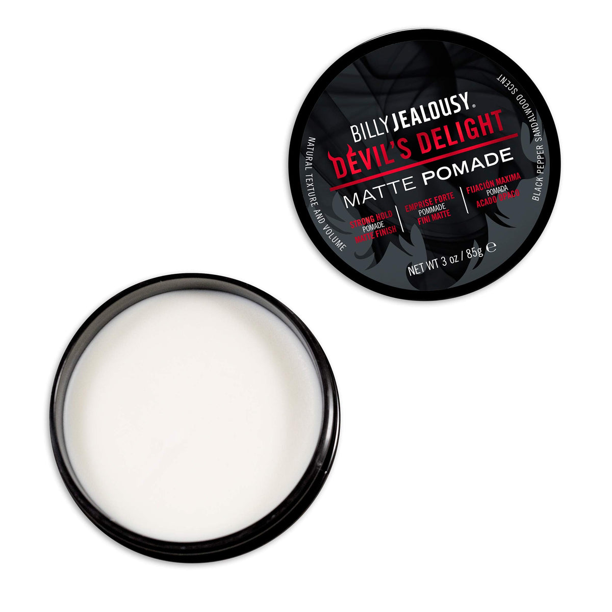 Billy Jealousy Devil's Delight Matte Pomade for Men Adds Volume and Definition, Strong Hold Water-Based Formula with Black Pepper Sandalwood Scent, 3 Beauty & Personal Care Billy Jealousy