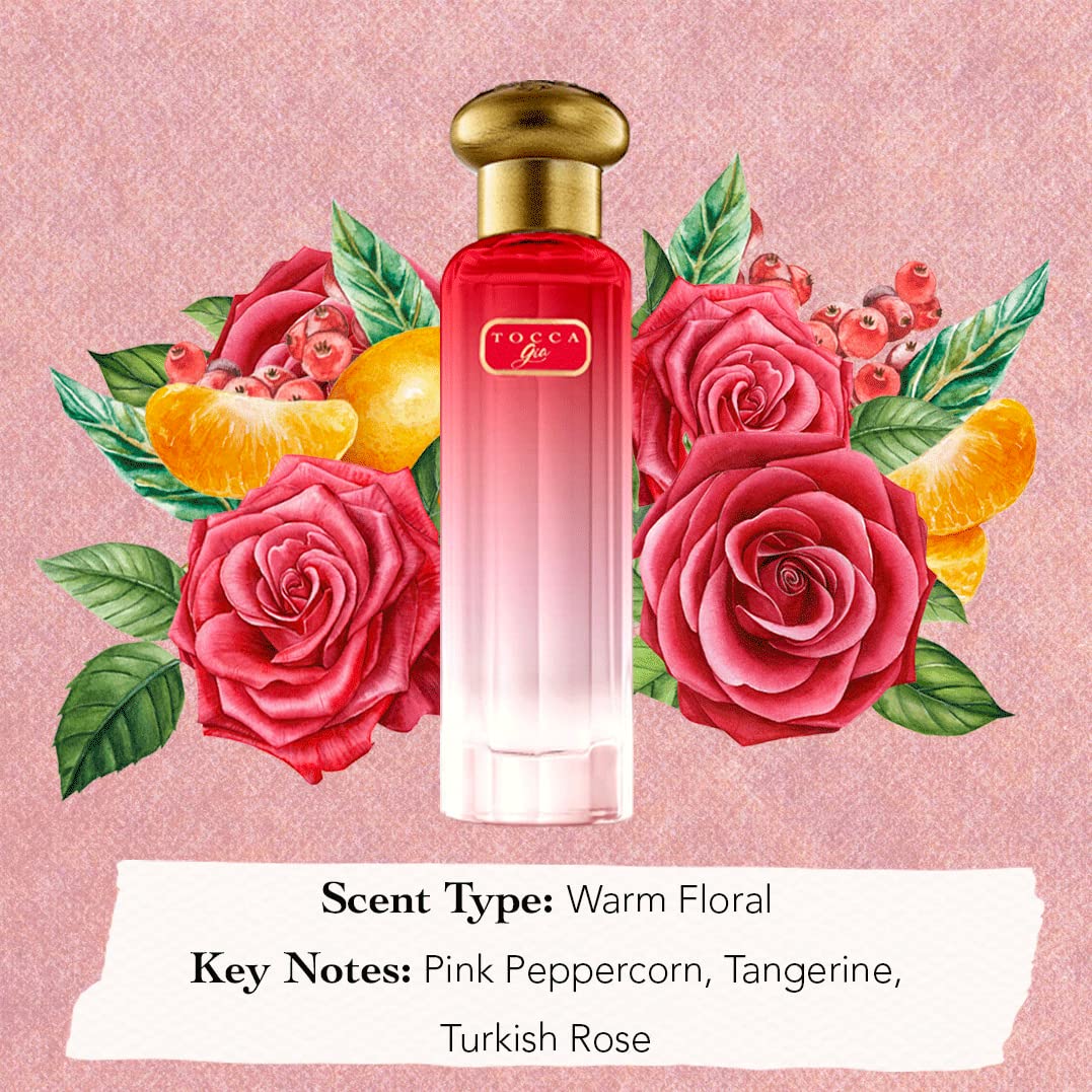 Tocca Women's Perfume, Gia Fragrance, 0.68 oz (20 ml) - Warm Floral, Pink Peppercorn, Tangerine, Turkish Rose - Hand-Finished Bottle Beauty & Personal Care Tocca